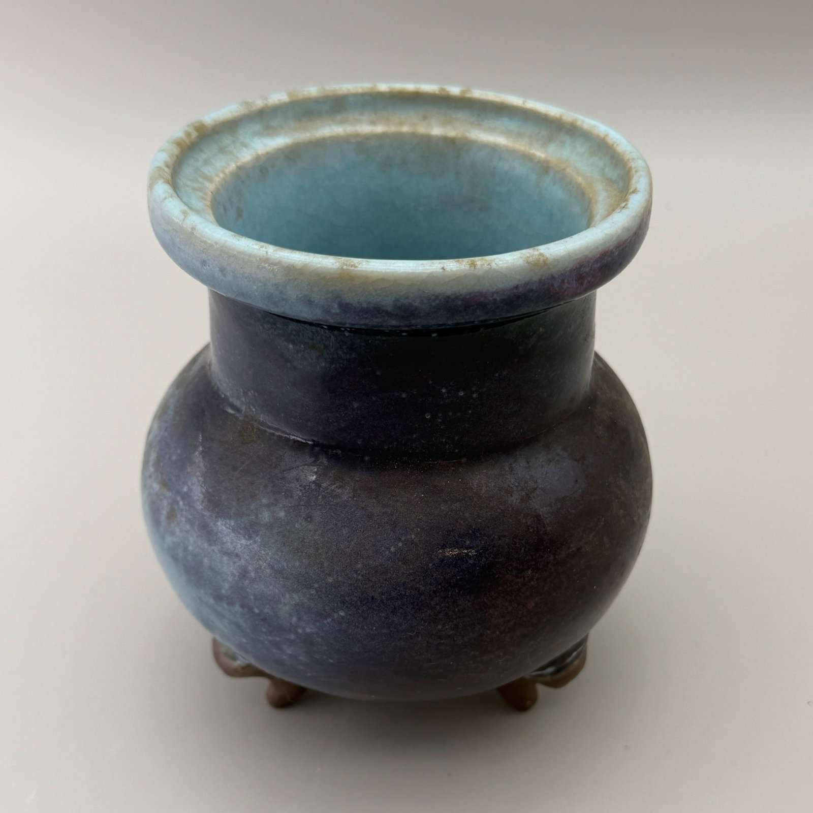 Chinese Purple Splashed Tripod Vessel - 3