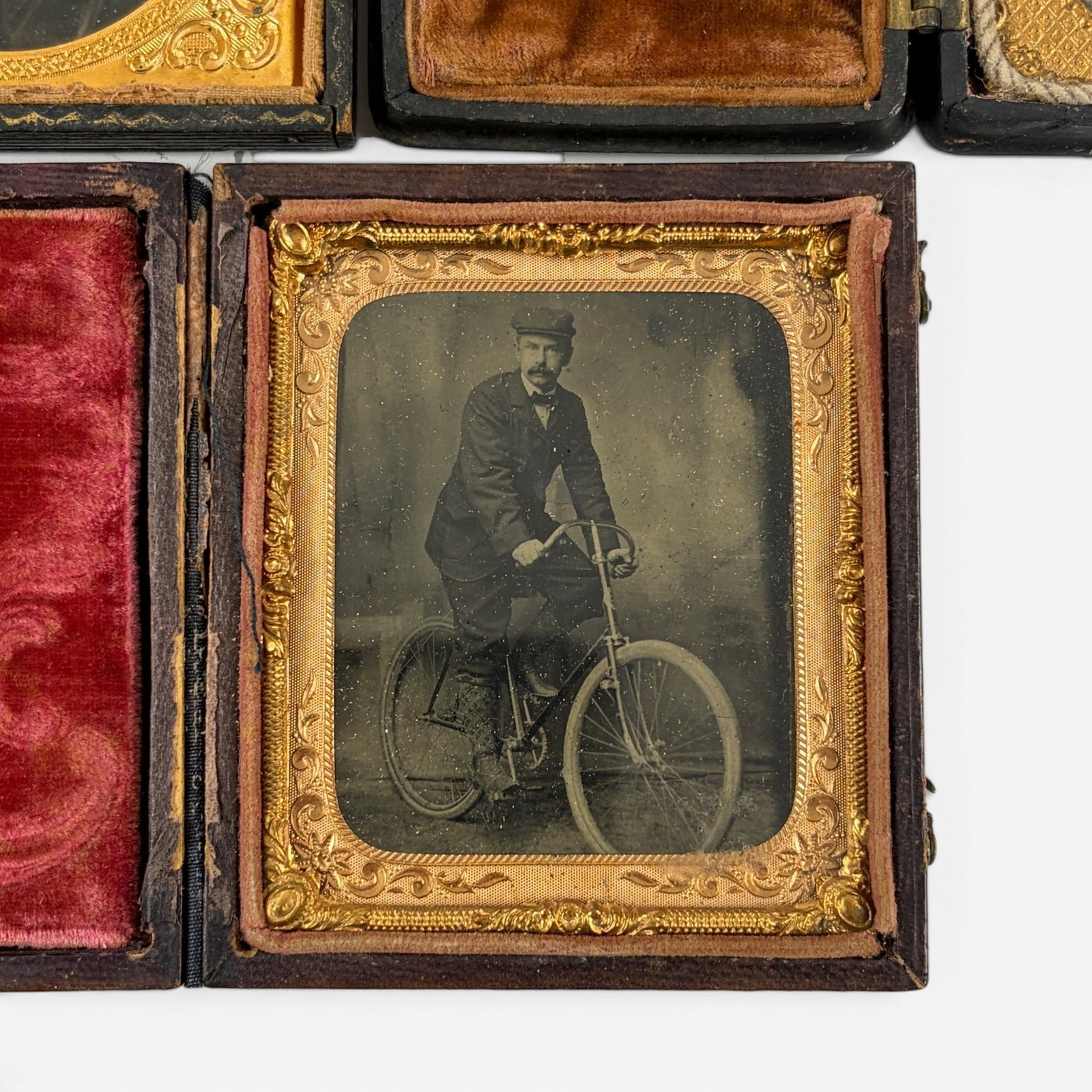 Three Tintypes with Bicycle Riders - 2