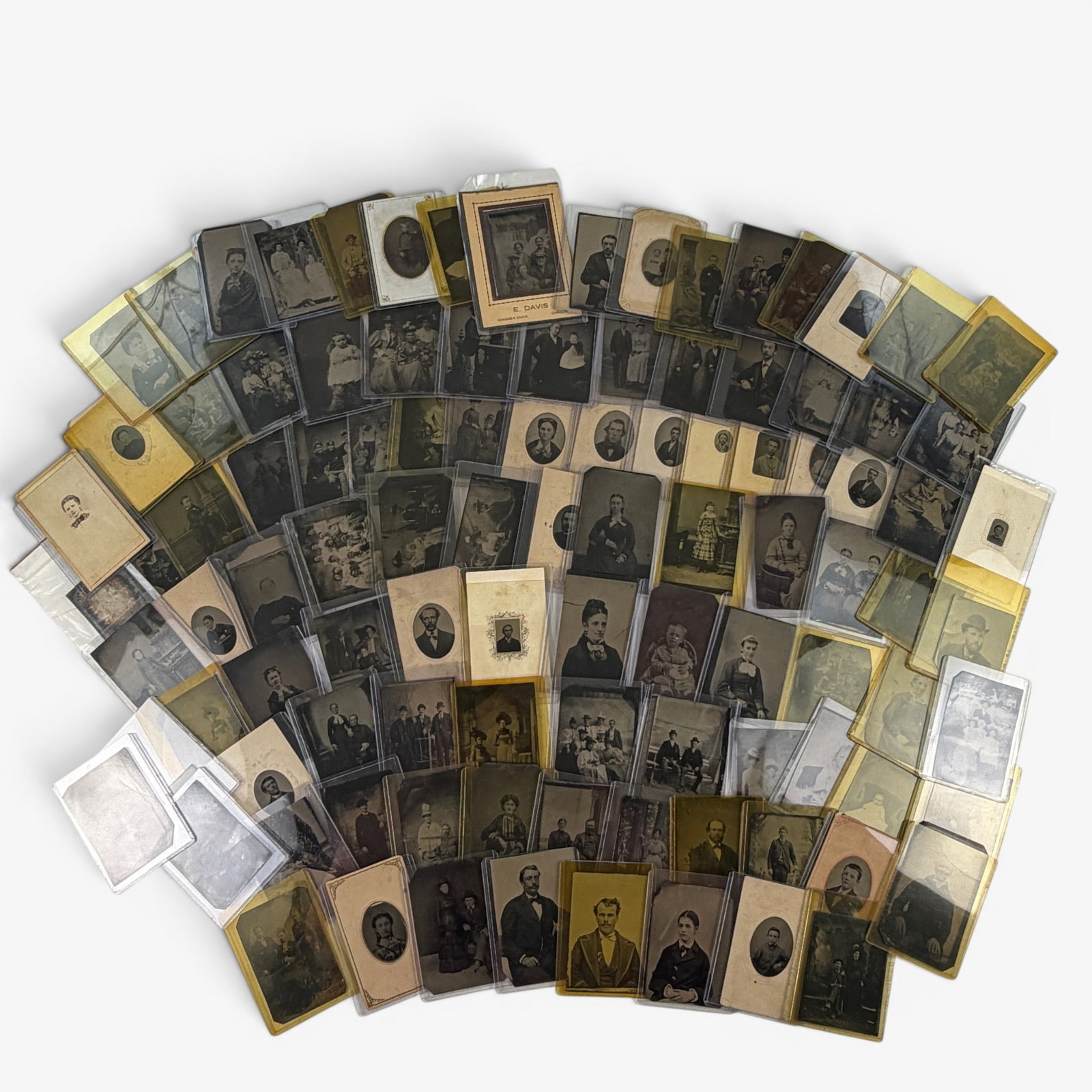 Massive Group of Tintypes and Cabinet Cards: Approximately 100. All sleeved.