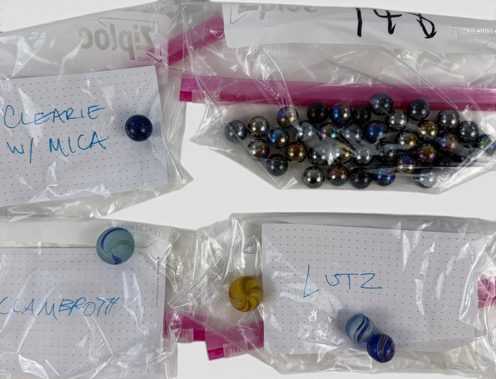 Clambroth, Lutz and Steelie Marbles: A nice grouping including three Lutz marbles, one Clambroth and a number of Steelie's.