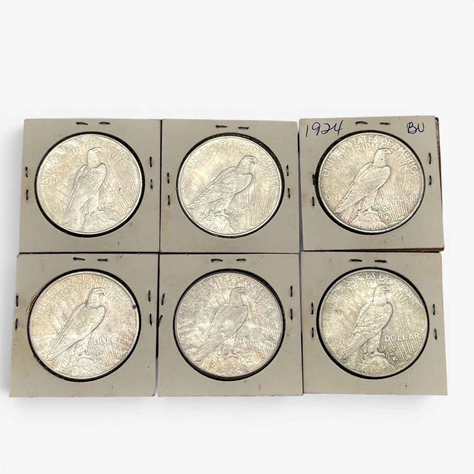 Six 1920's Morgan Silver Dollars (1 of 1)