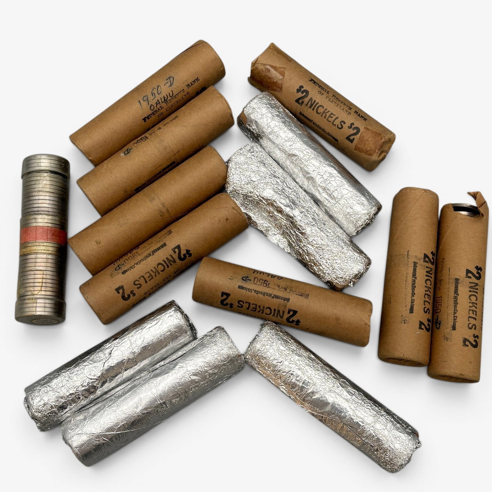 Fourteen Rolls of 1950's Nickels (1 of 2)