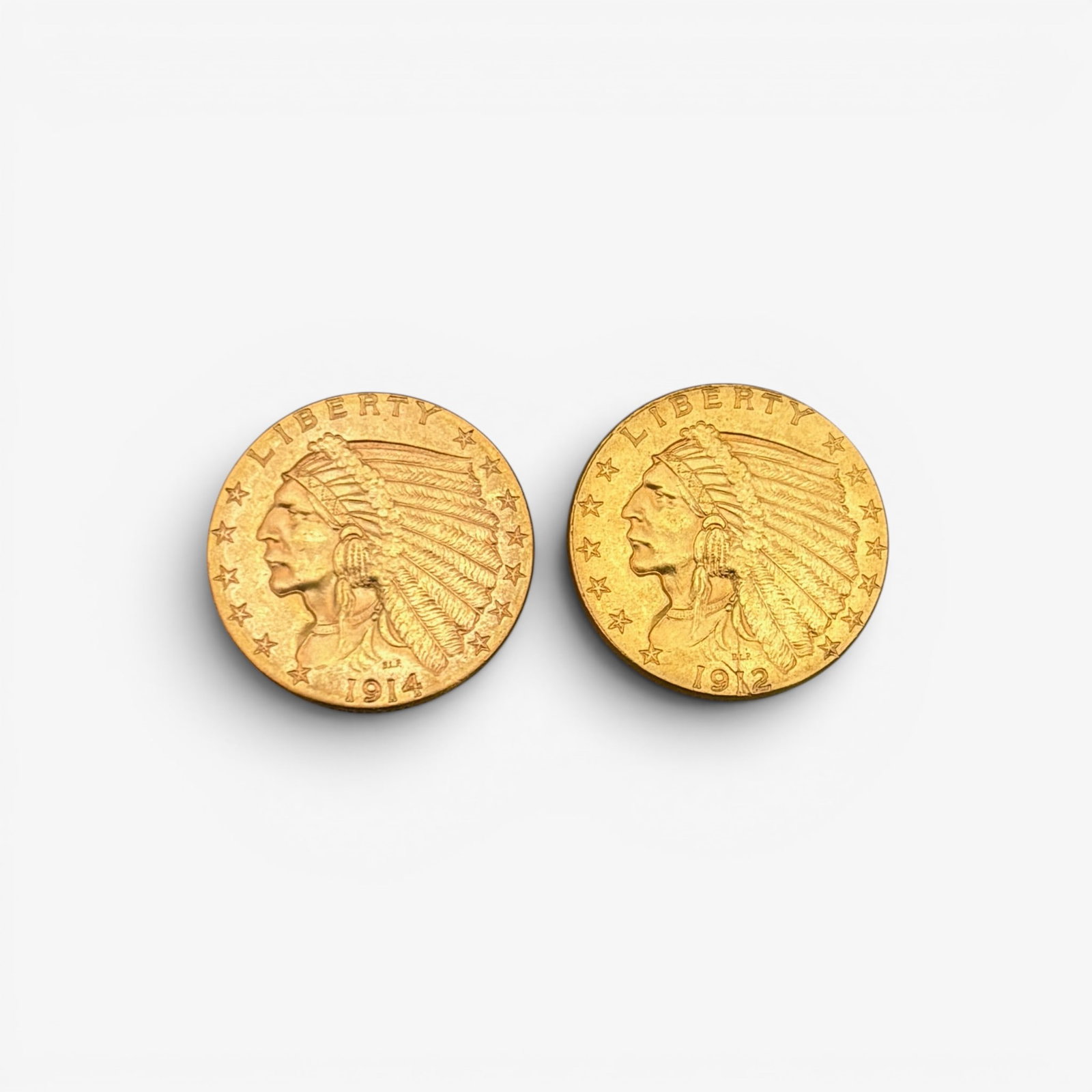 Two $2.5 Dollar Indian Head Gold Coins (1 of 1)