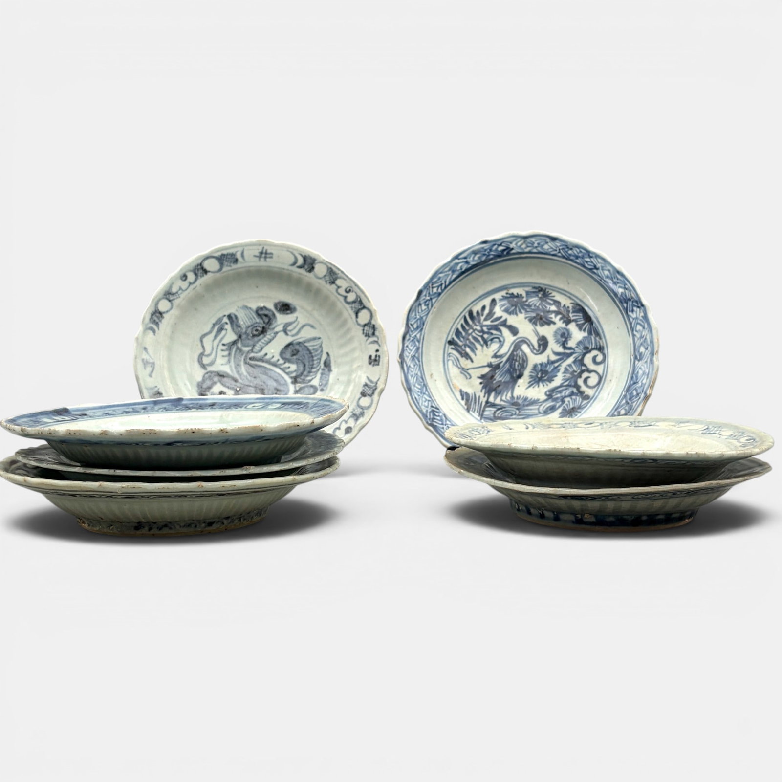 Group of 7 Scalloped Ming Dishes (1 of 10)