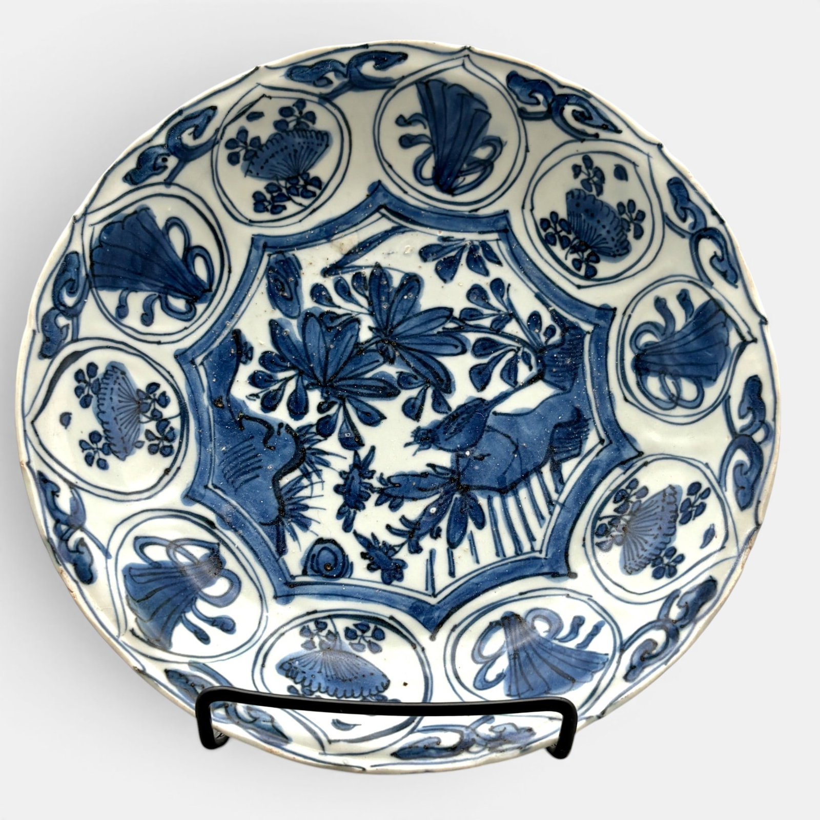 Ming Blue and White Crackware Dish (1 of 5)
