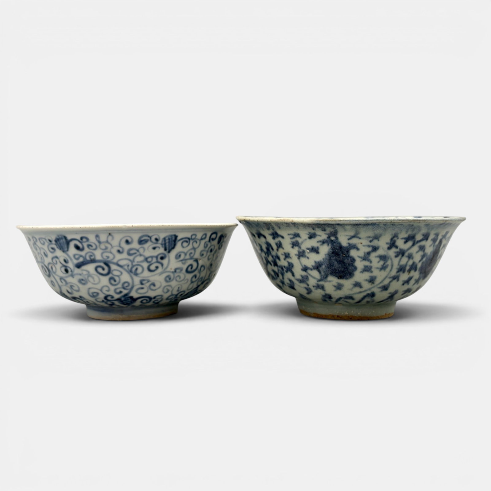 Pair of Mine Underglaze Decorated Bowls (1 of 10)