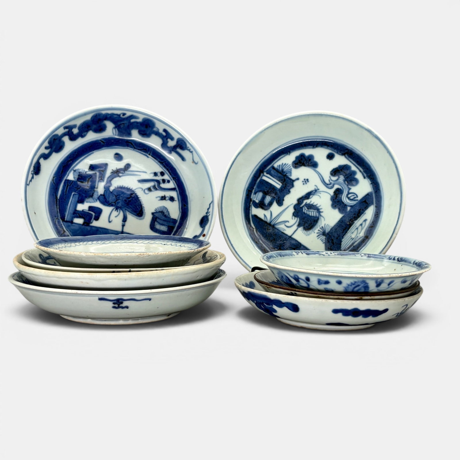 Group of 9 Ming Blue and White Dishes (1 of 16)