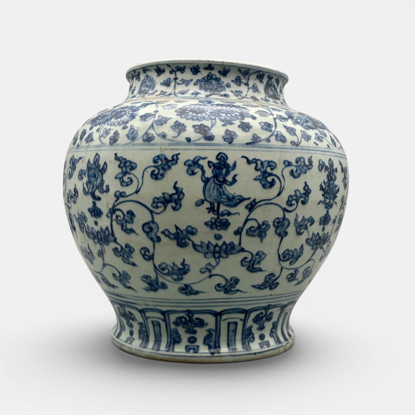 EXHIBITED: Large Ming Blue and White Guan Jar (1 of 6)