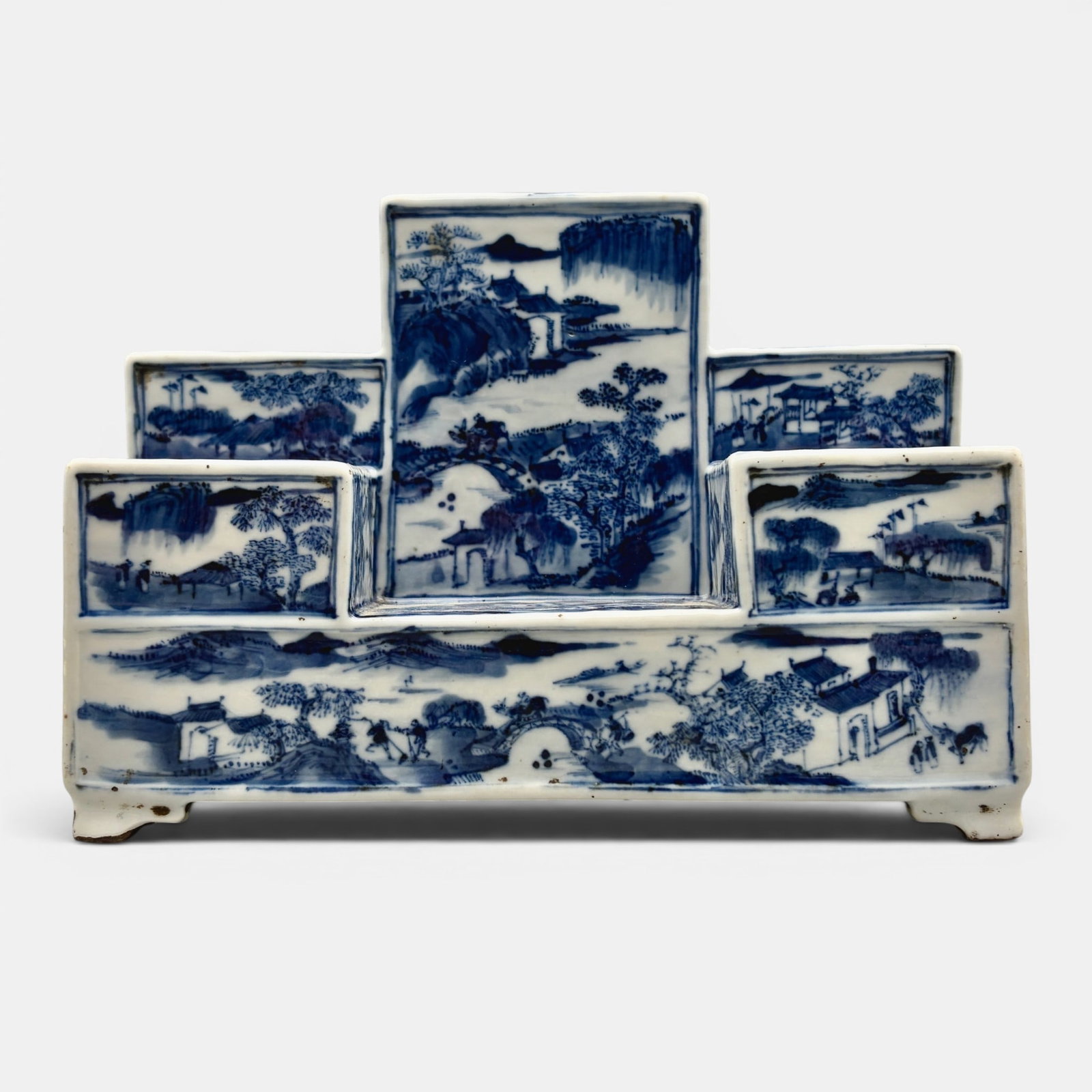 Qing Blue and White Brush and Ink Stand (1 of 7)