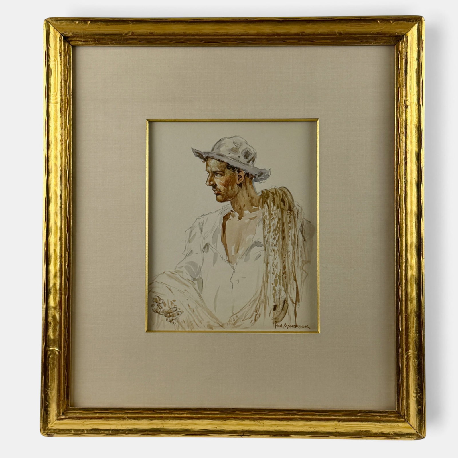 Paul Ashbrook Watercolor of Fisherman (1 of 7)