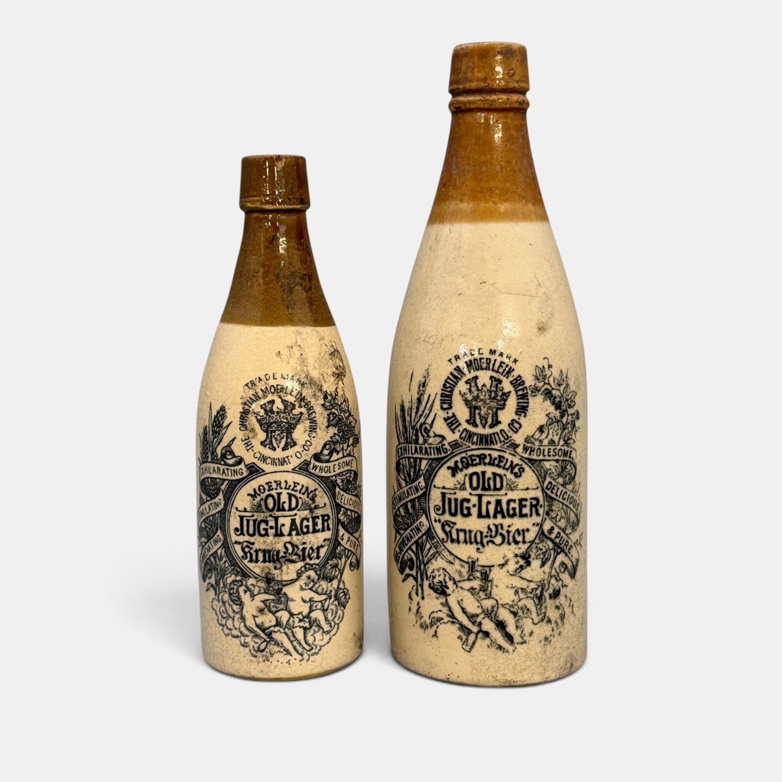 Two early Christian Moerlein beer bottles, different sizes (1 of 4)