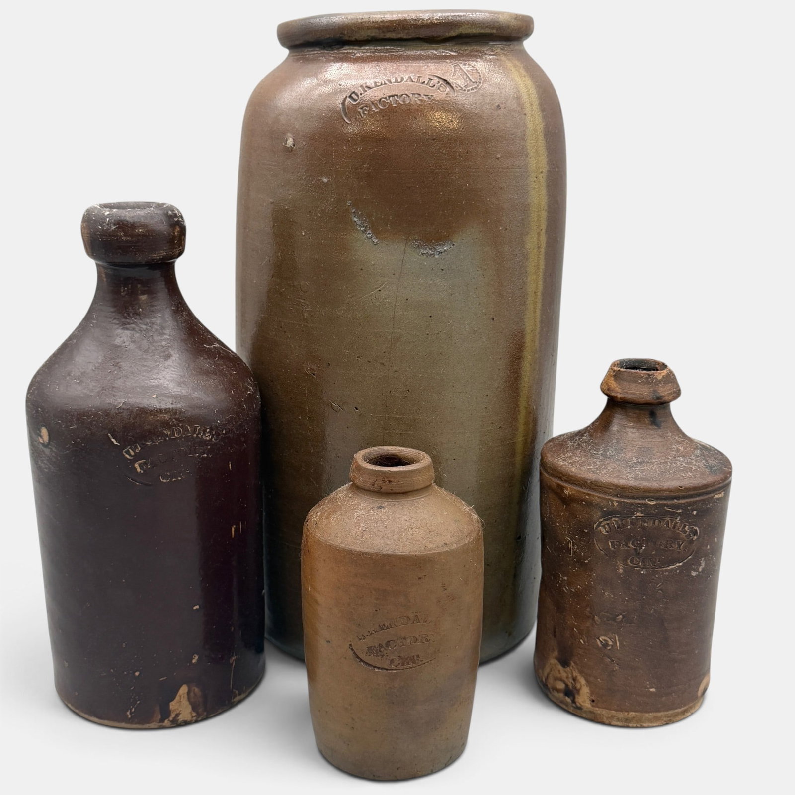 Four U. Kendalls Factory Stoneware containers, Cincinnati, Ohio. (1 of 10)