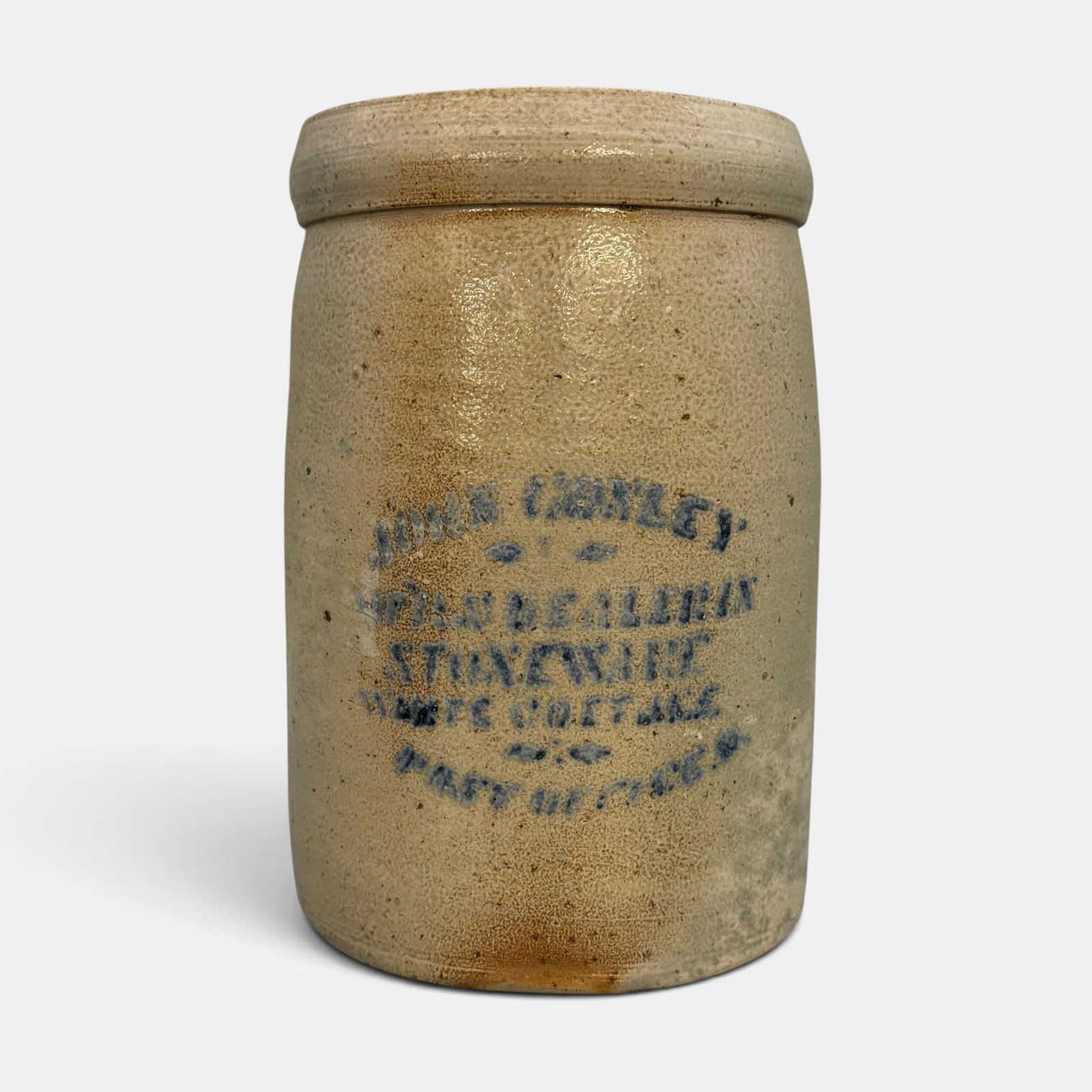 John Conley, White Cottage Post Office, Ohio Stoneware storage jar. (1 of 7)