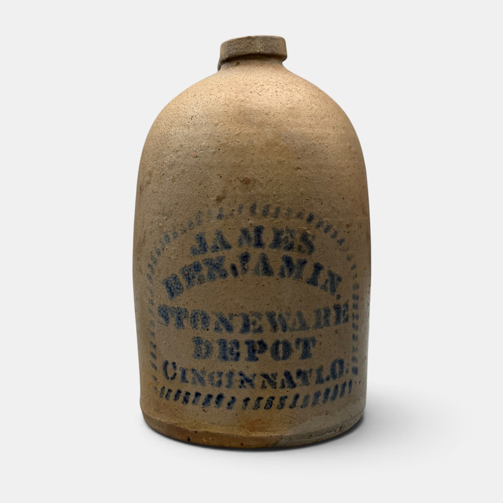 Whiskey jug made by James Benjamin, Cincinnari (1 of 8)