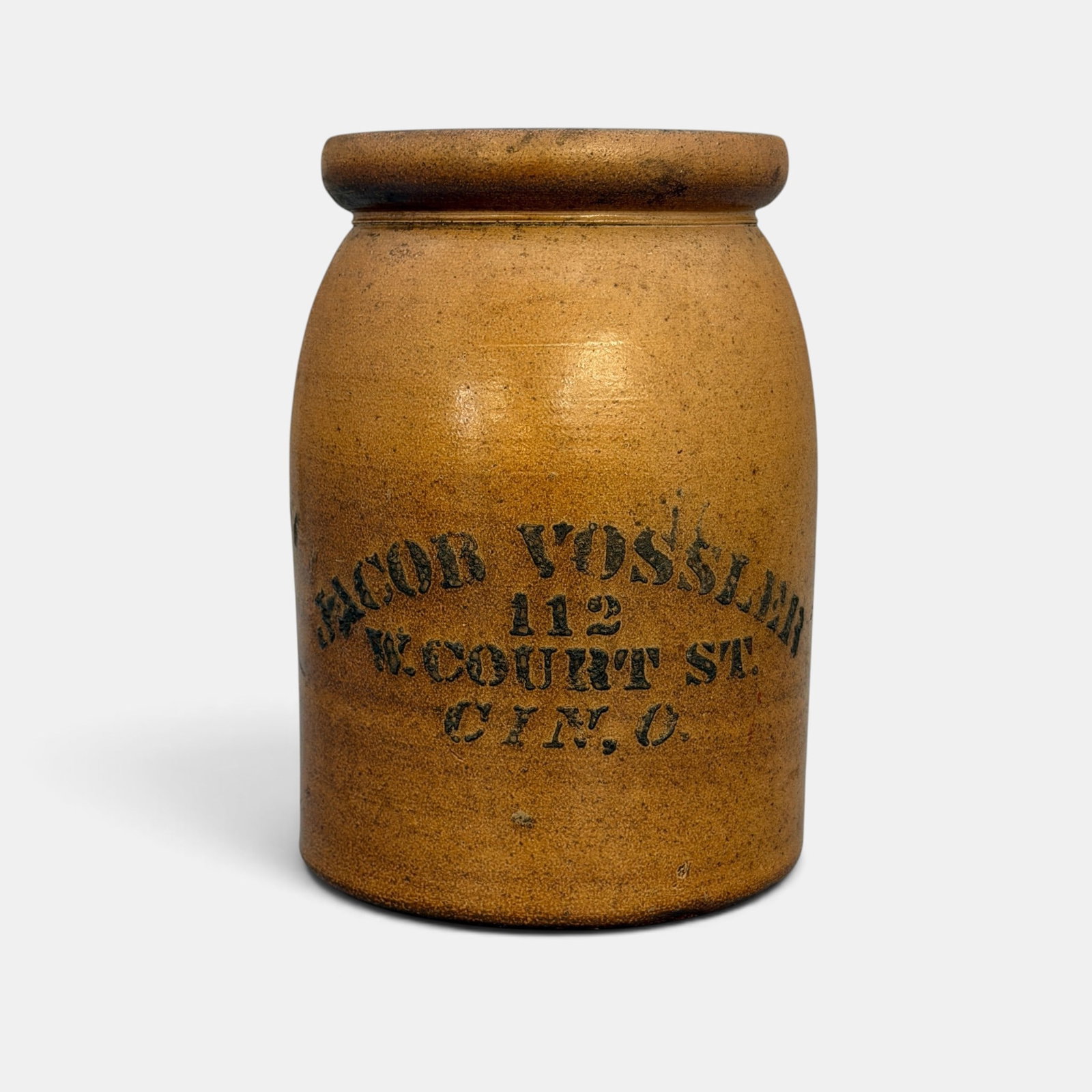 Jacob Vossler 112 W. Court St. Cin. O.. storage jar (1 of 6)