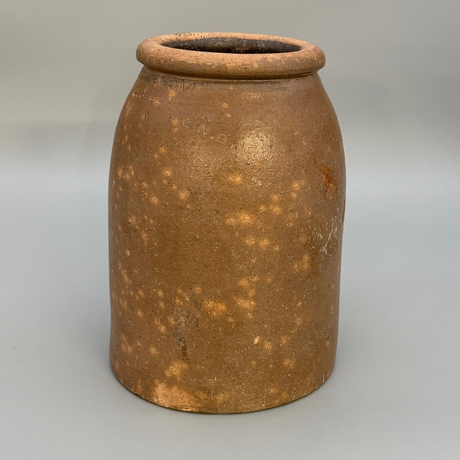 Storage jar impressed "From Jas. Benjamin Cin.O. - 5