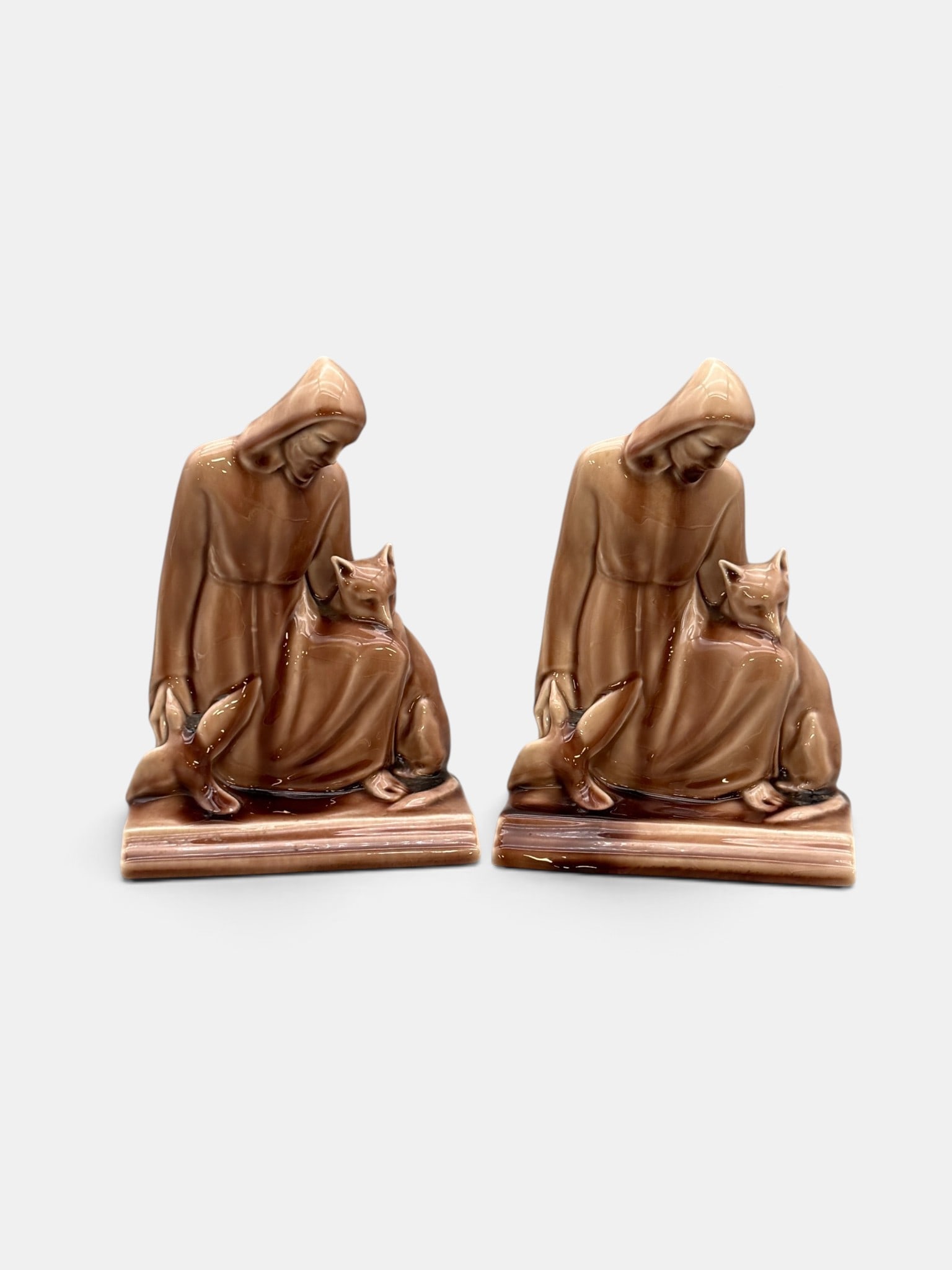 Pair of Rookwood "St. Francis" bookends, 1958. (1 of 6)