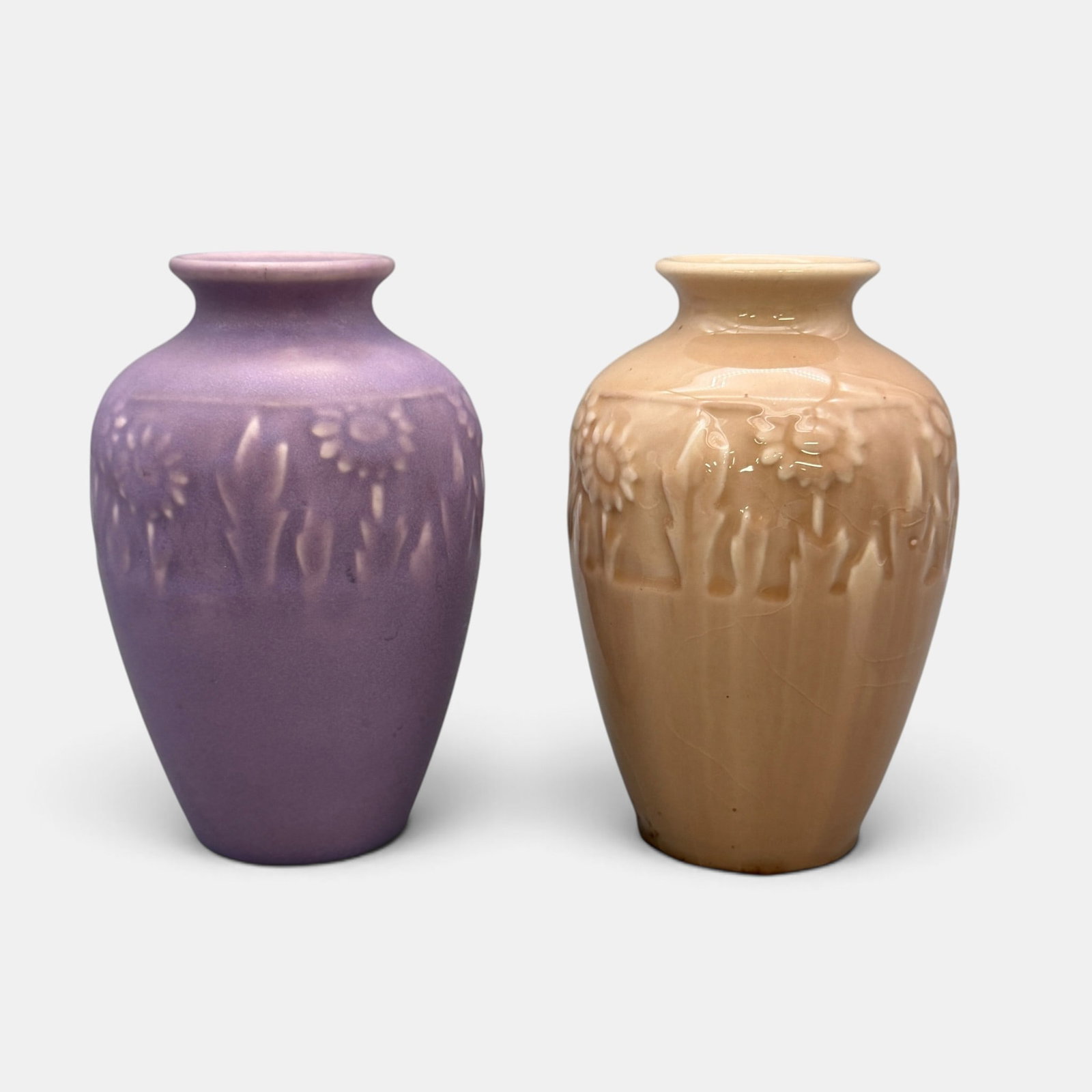 Two Rookwood productions "Daisy" vases, 1930 and 1947 (1 of 5)