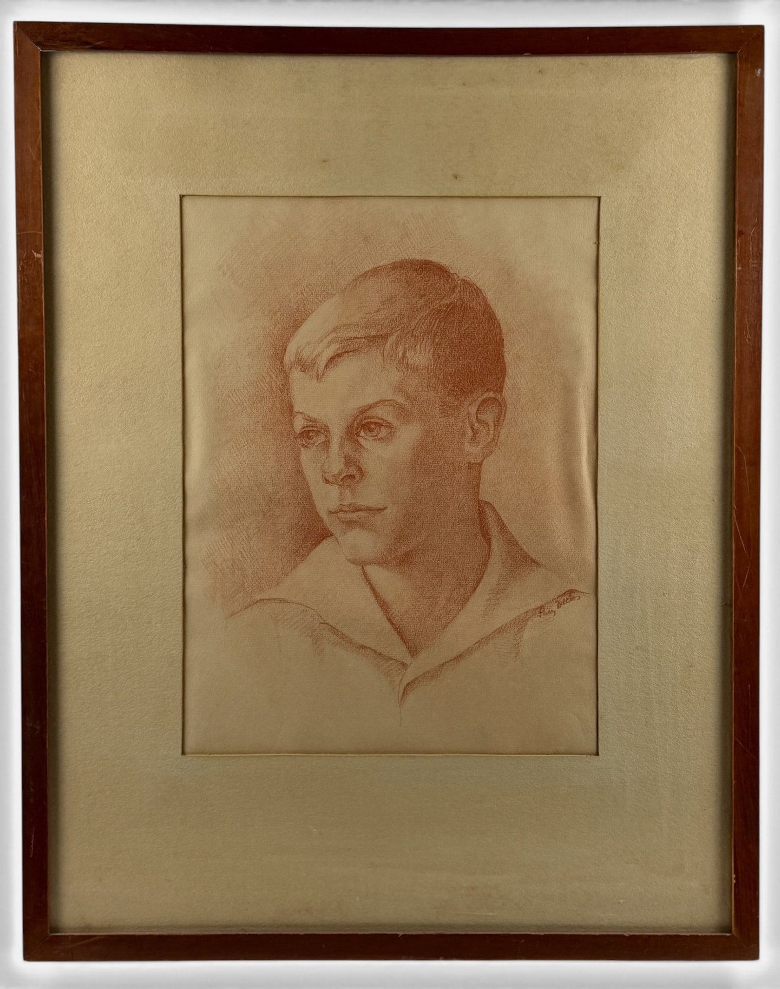 Pair of Sanguine Portraits by Lucy Diecks (1 of 3)