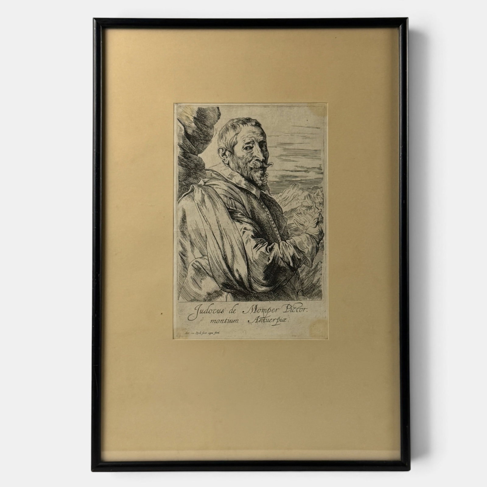 Pair of Antony Van Dyck Engravings: Antony Van Dyck (Belgian, 1599-1641). Engravings on paper, with margin. Each 10" x 6" (sight), 18" x 13" (framed).