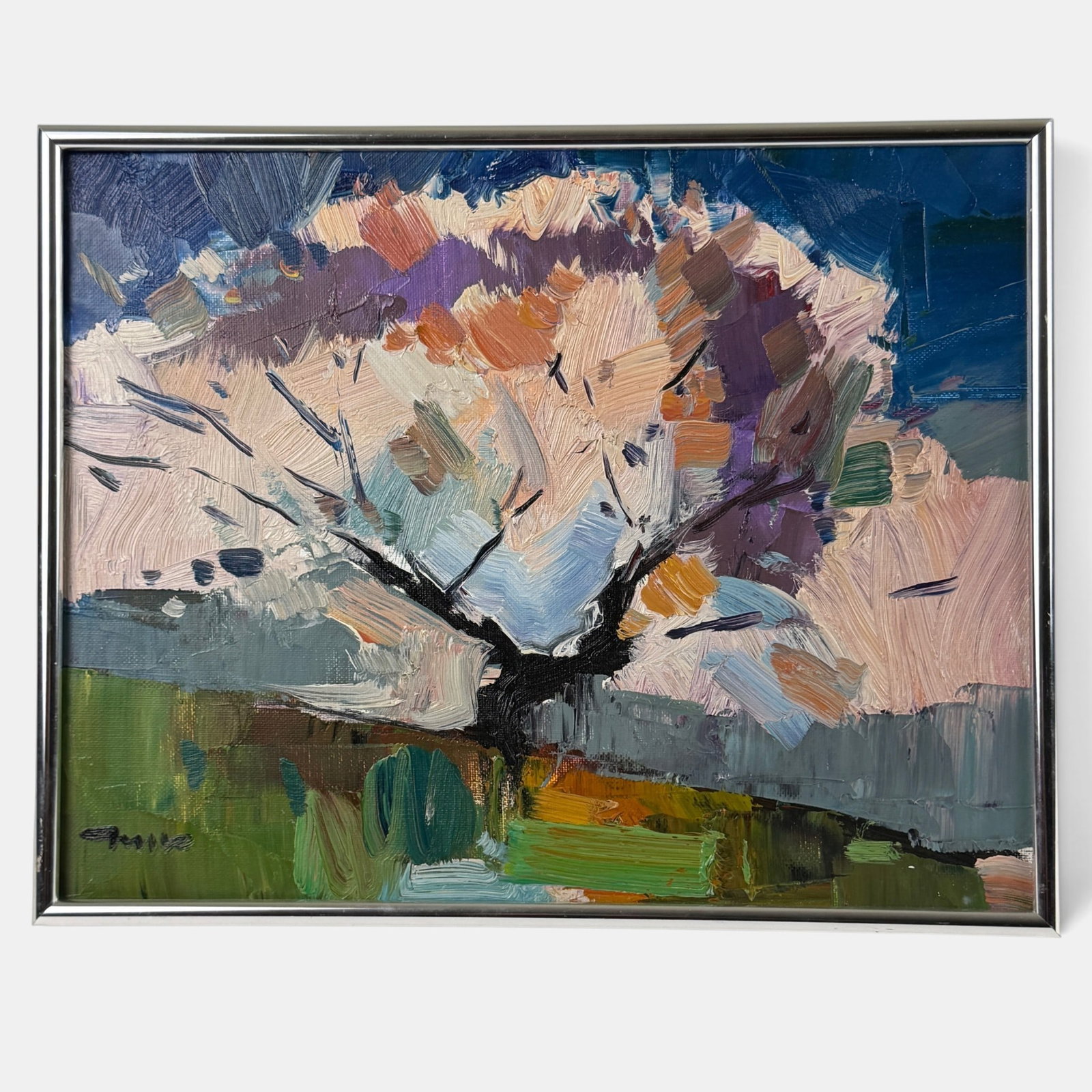 William Grauer Abstract Landscape: William Grauer (American, 1895-1985). Oil on board, signed l.l. 11.5" x 14.5" (framed).