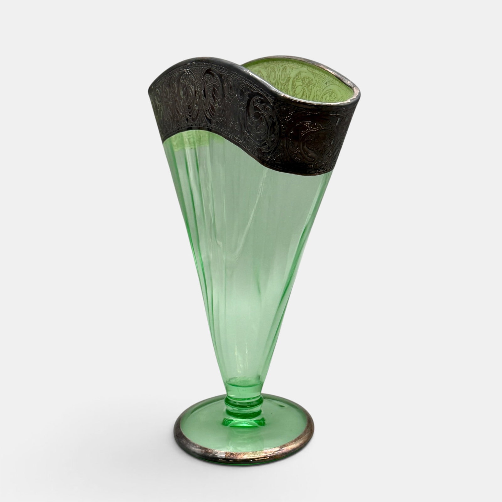 Bohemian Art Deco Glass Trumpet Vase (1 of 7)