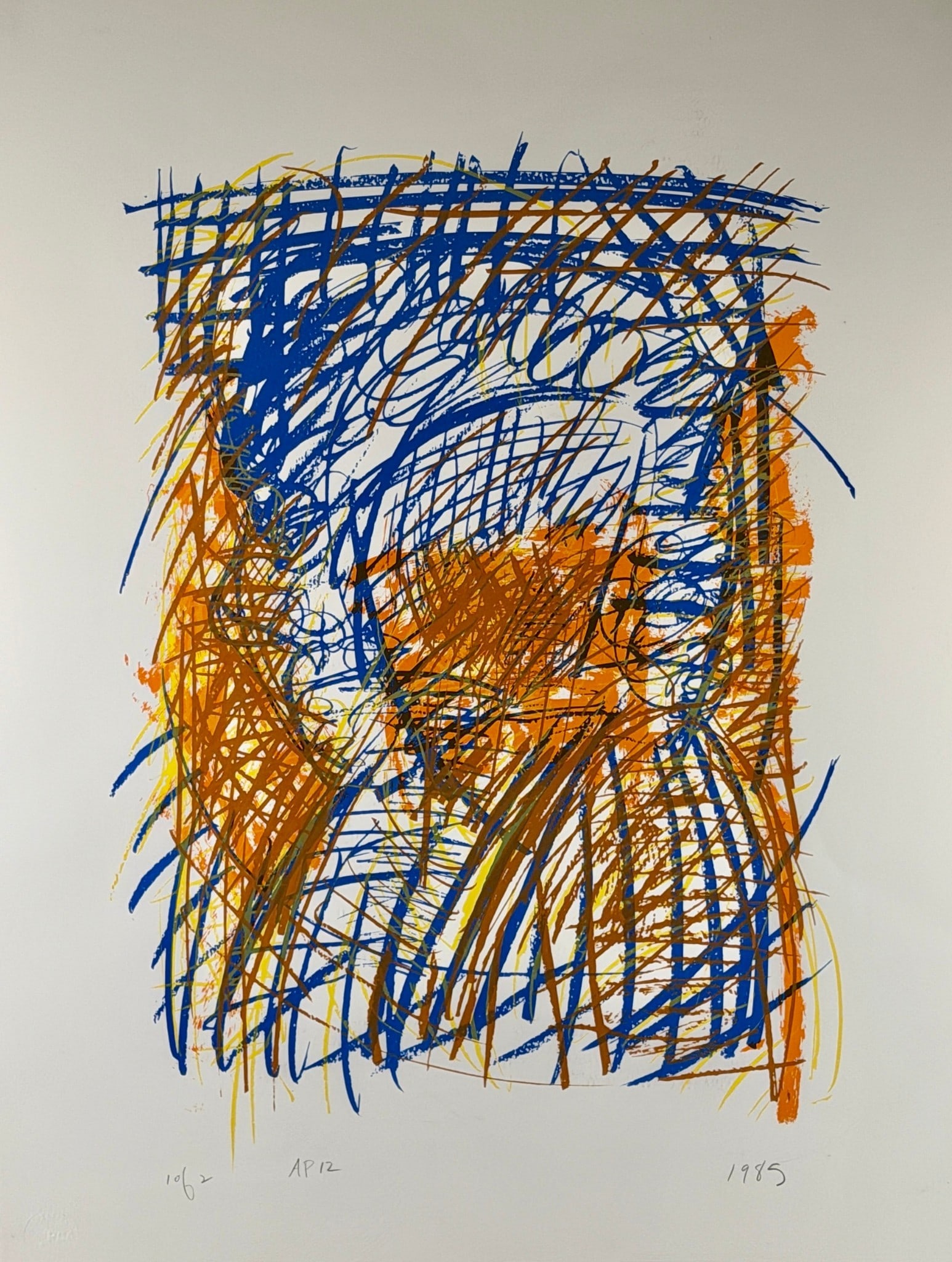 Untitled Diptych by Pat Steir: Pat Steir (American, 1938-2026). Untitled, a framed diptych, screenprints in colors, each signed, noted, and inscribed "AP 12" in margin. Each sheet 37" x 28", each framed 42.5" x 33".