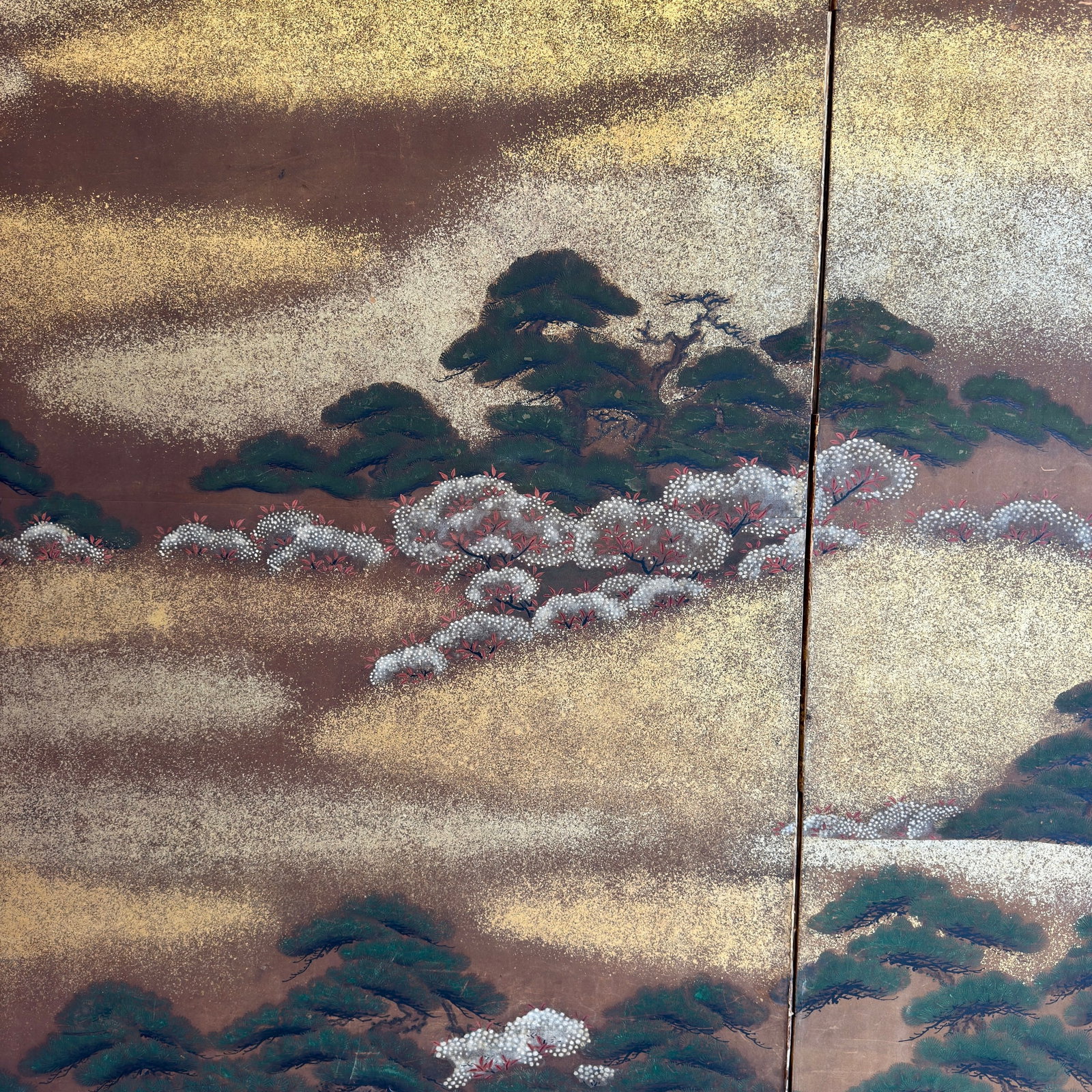 Large Japanese Two-Panel Screen Painting - 3