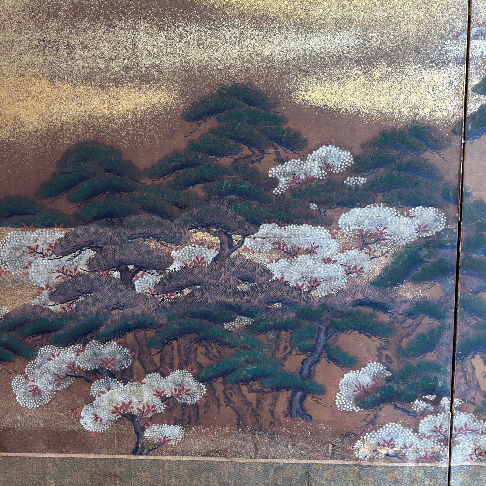 Large Japanese Two-Panel Screen Painting - 4