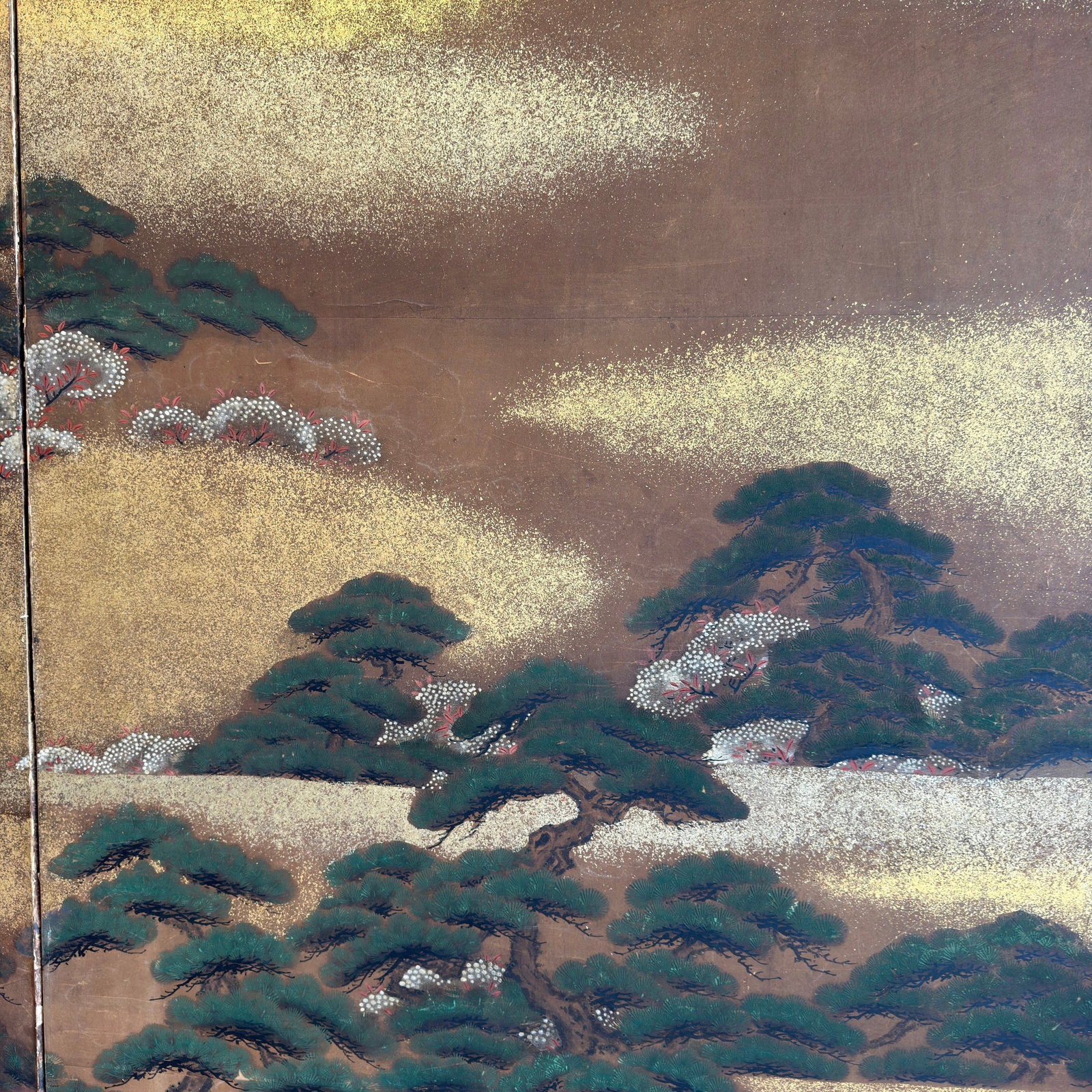 Large Japanese Two-Panel Screen Painting - 5