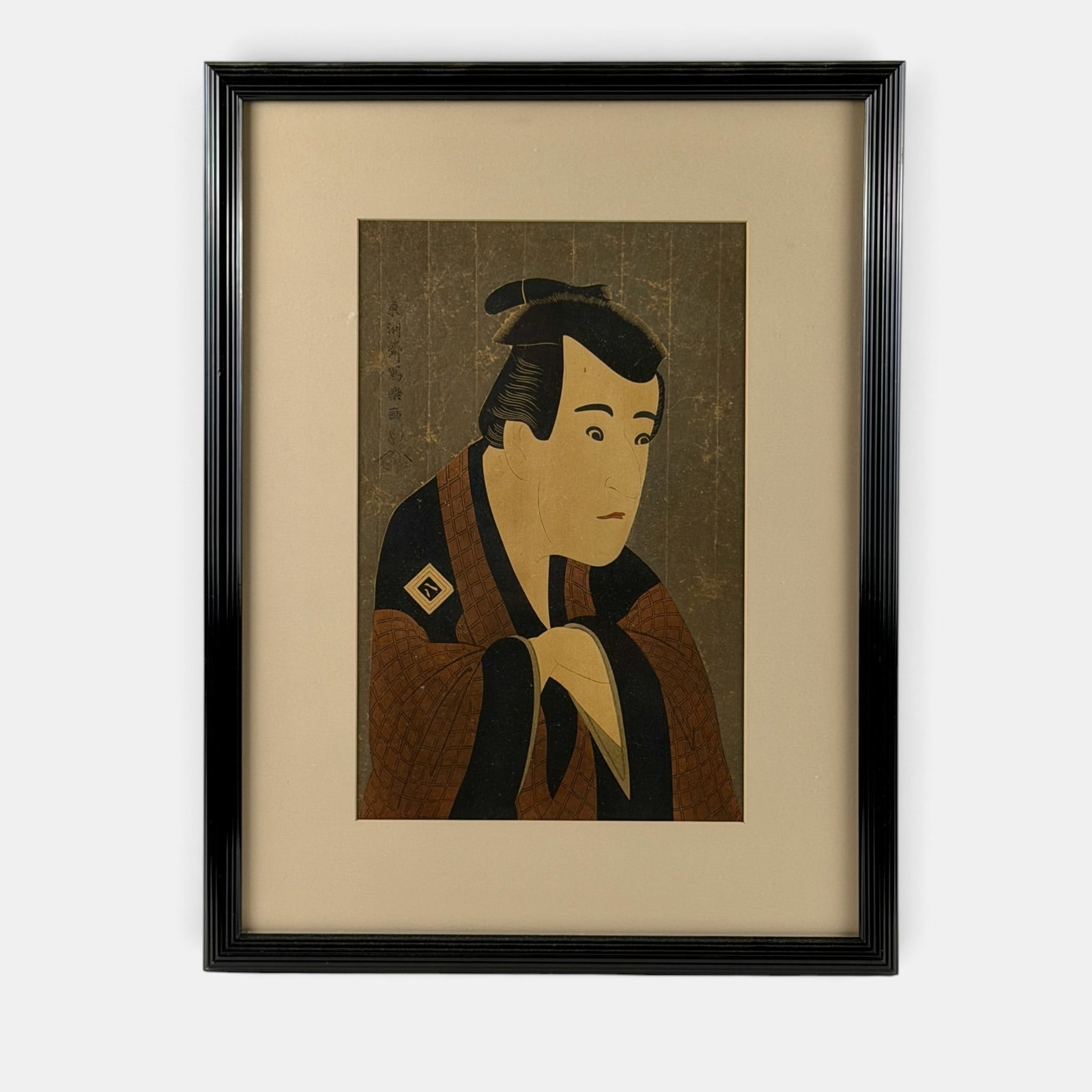 Four Framed Japanese Woodblock Prints: Each 19th century, a group of four woodblocks prints by different artists. Largest framed 22" x 17".