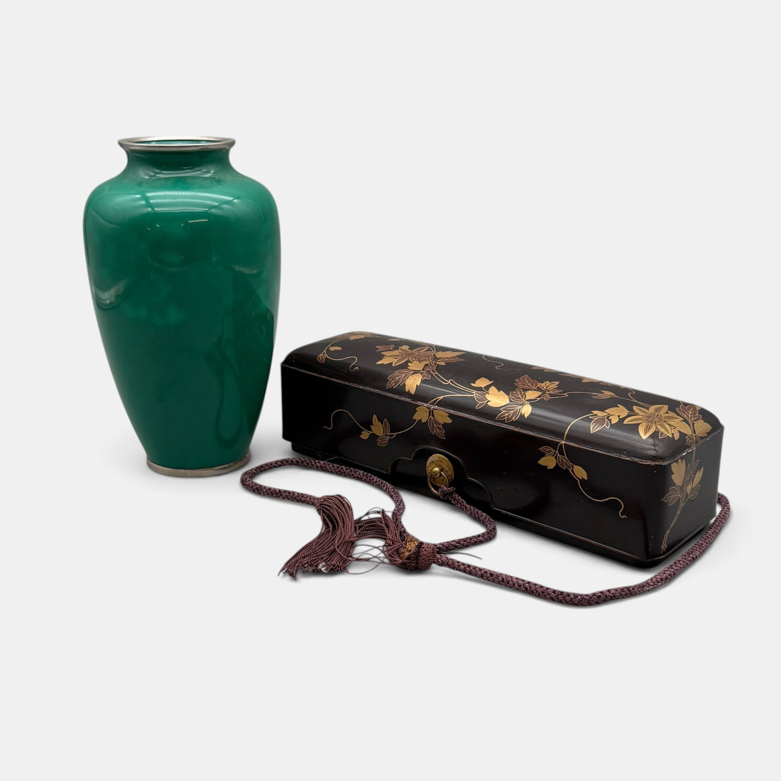 Japanese Lacquer Box and Cloisonne Vase (1 of 11)