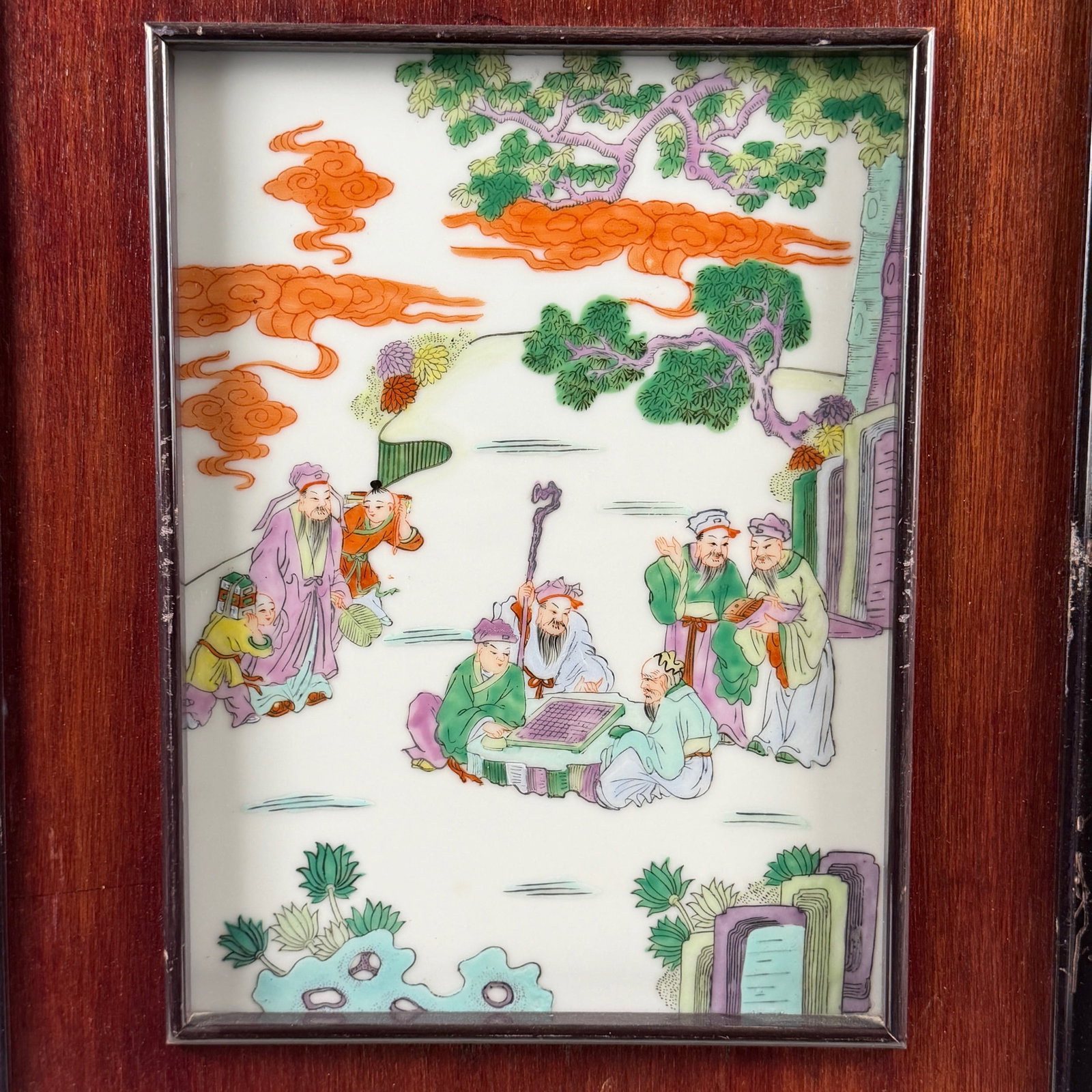 Three Chinese Plaque Paintings, Framed - 4