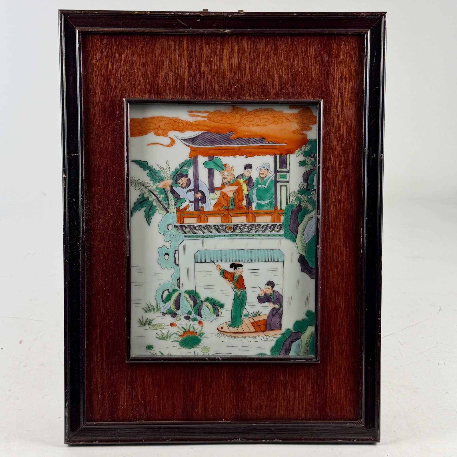 Three Chinese Plaque Paintings, Framed - 5