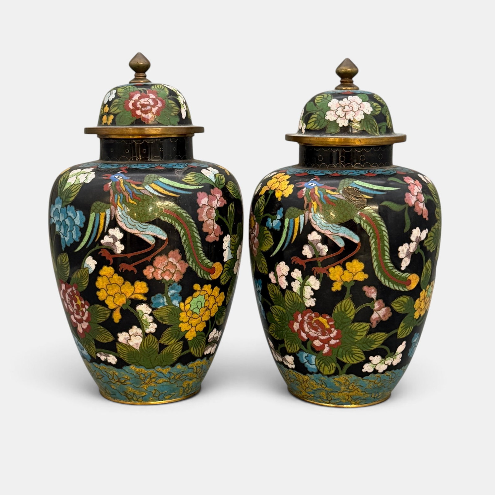 Pair of 19th Century Chinese Cloisonne Jars (1 of 8)
