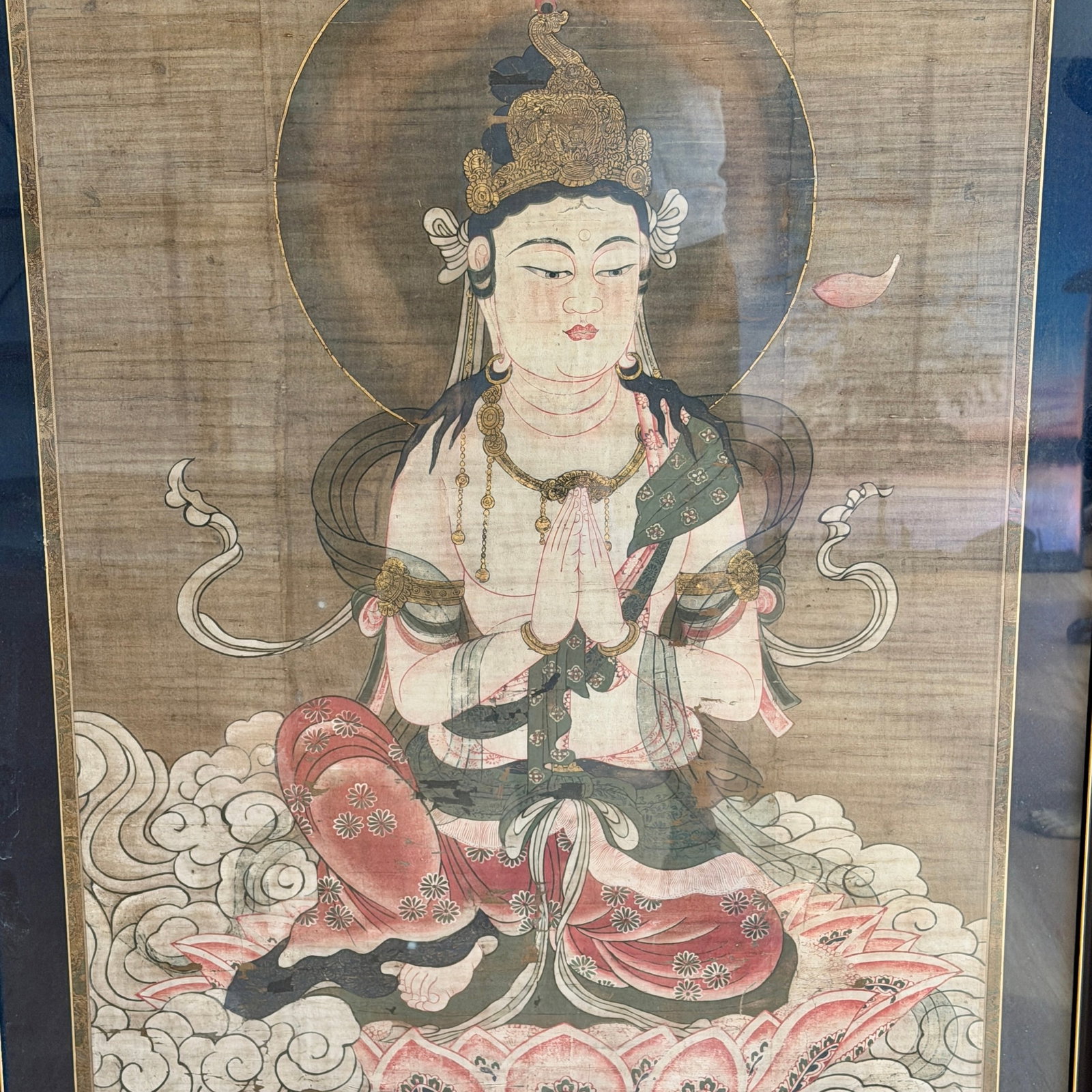Buddhist Scroll Painting, Framed - 3