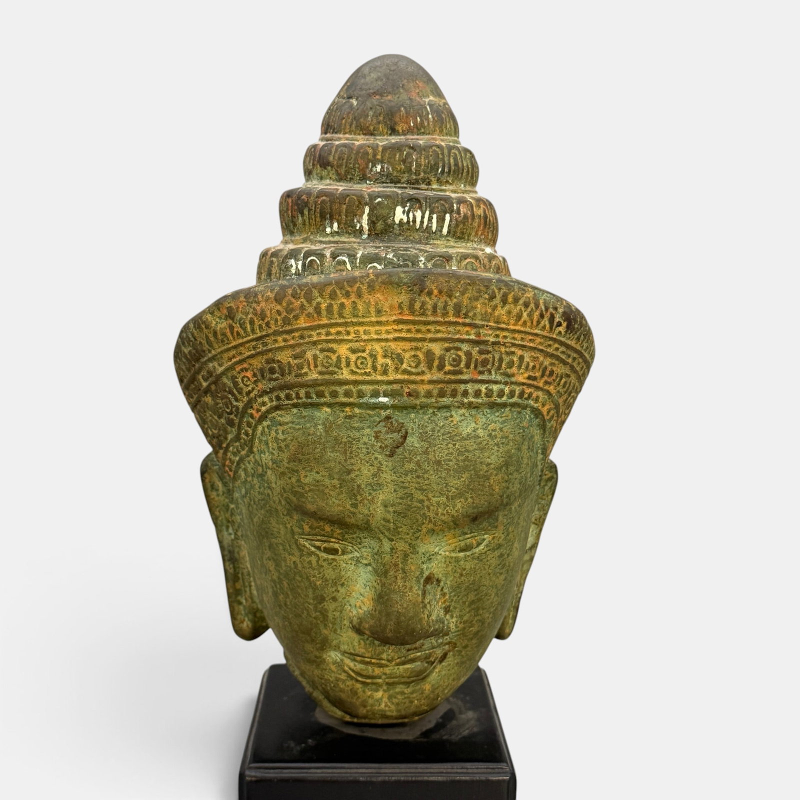 Khmer Style Bronze Buddha Head - 2