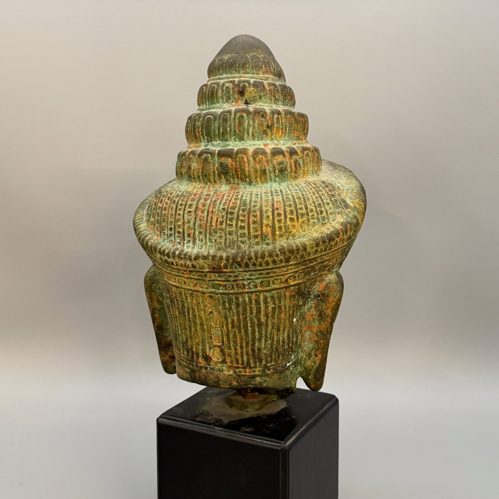 Khmer Style Bronze Buddha Head - 4