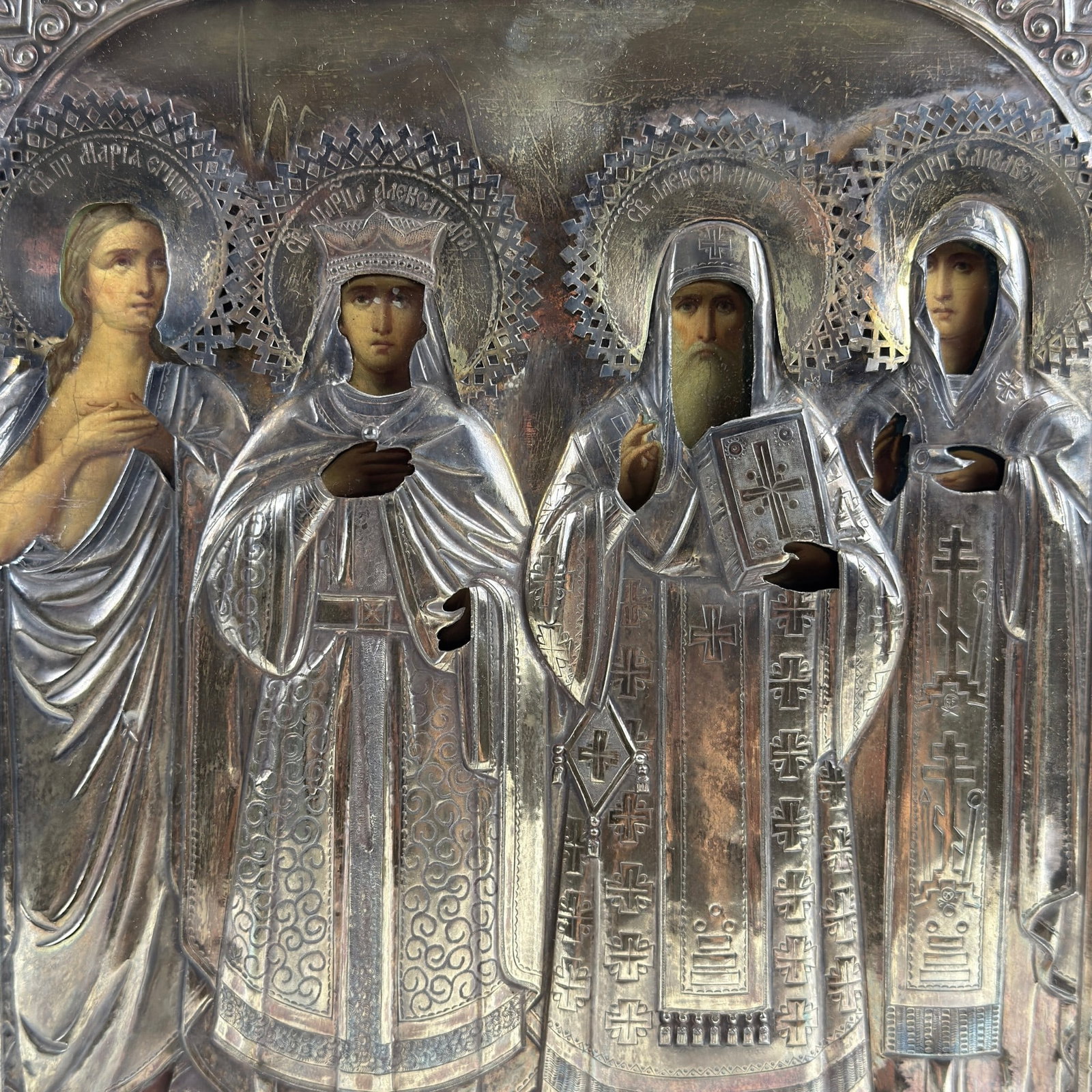 Russian Icon with SIlver Overlay - 2