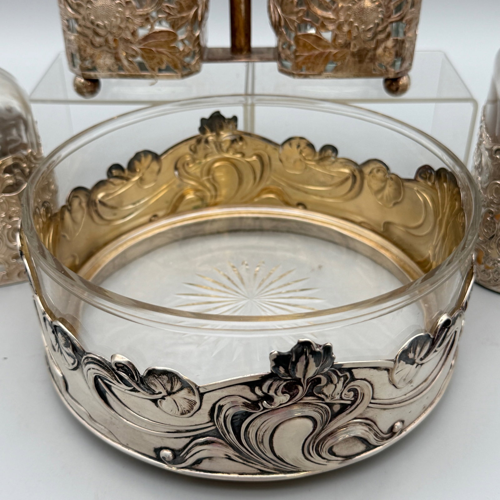 Silver Overlay Decanters and Vessels - 7