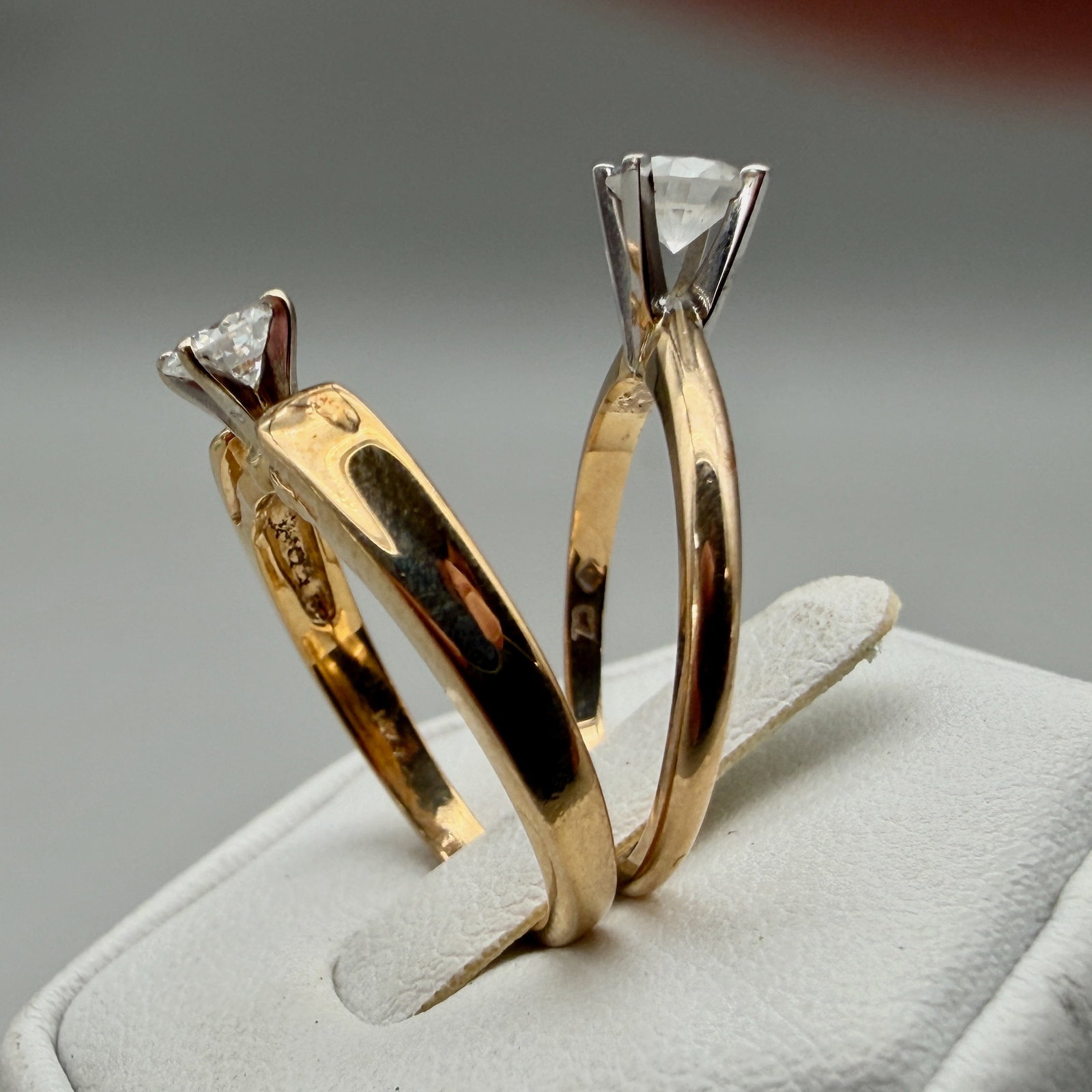 Three 14k and Diamond Rings - 3