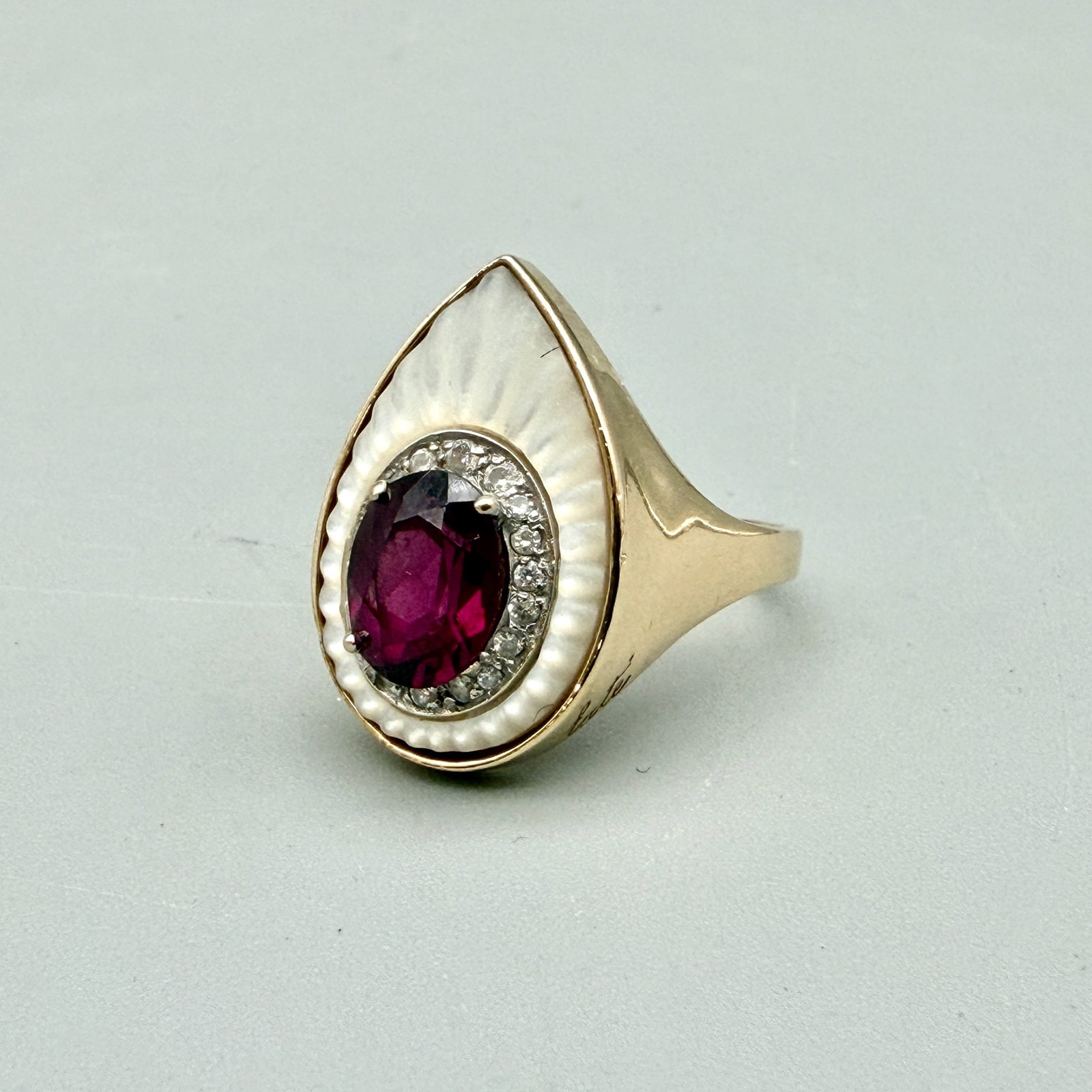 Erte Designed "Claire de Lune" Ring, 14k - 7