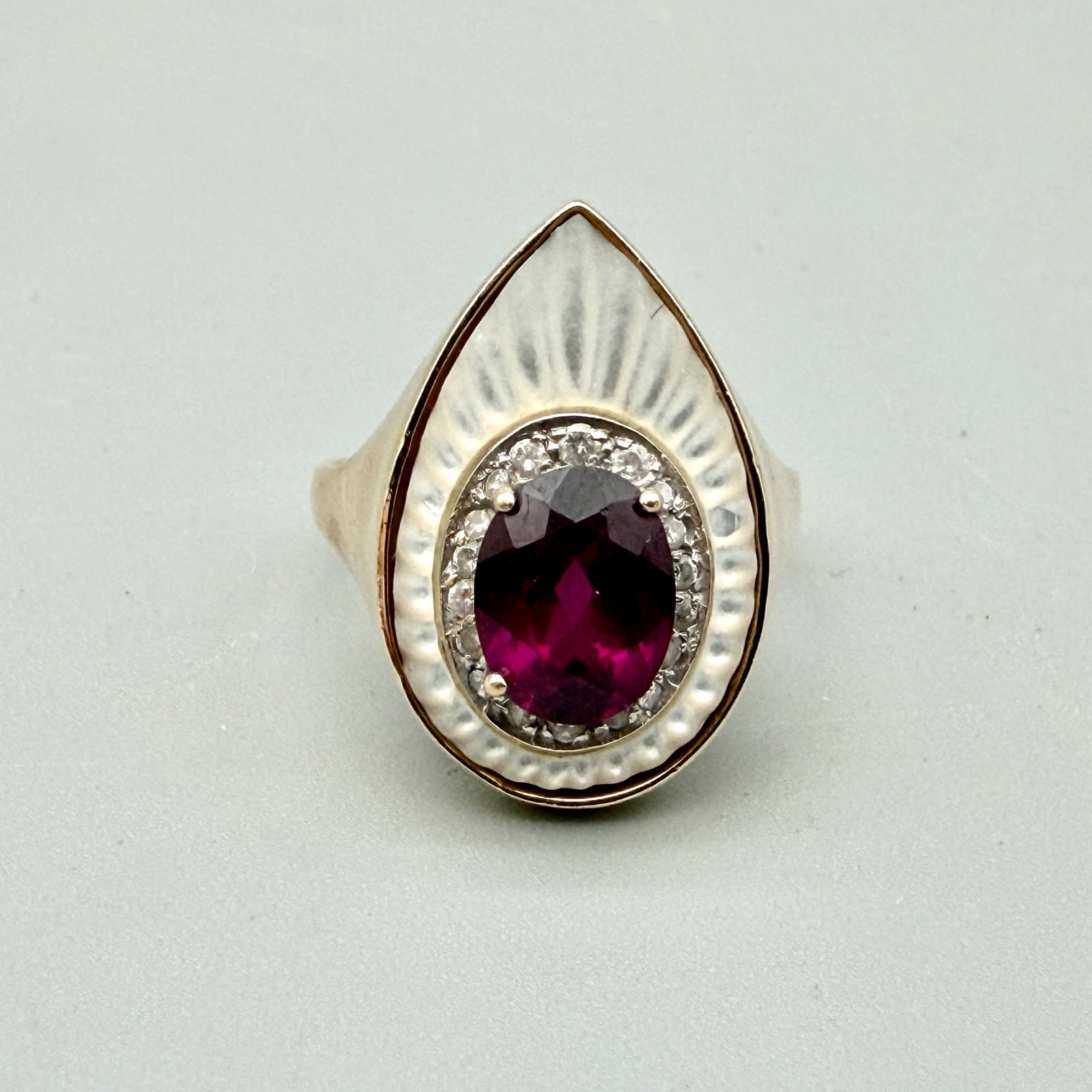 Erte Designed "Claire de Lune" Ring, 14k - 8