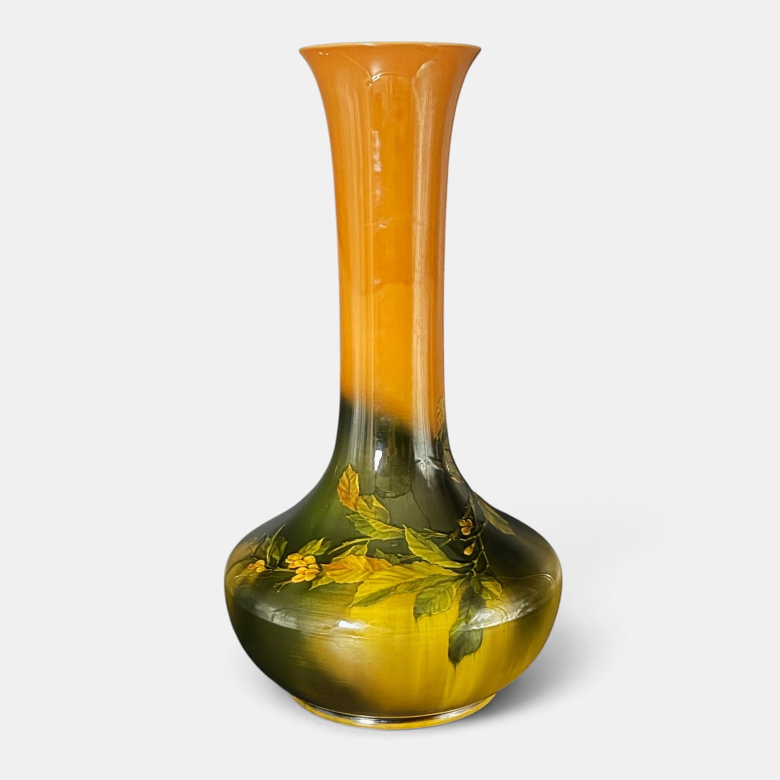 Large Rookwood Standard glaze vase, leaves, berries, ARV, 1890. (1 of 7)