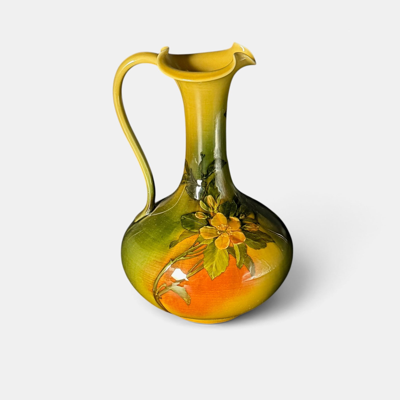 Rookwood Standard glaze ewer, wild roses, Anna Valentien, 1890. (1 of 8)