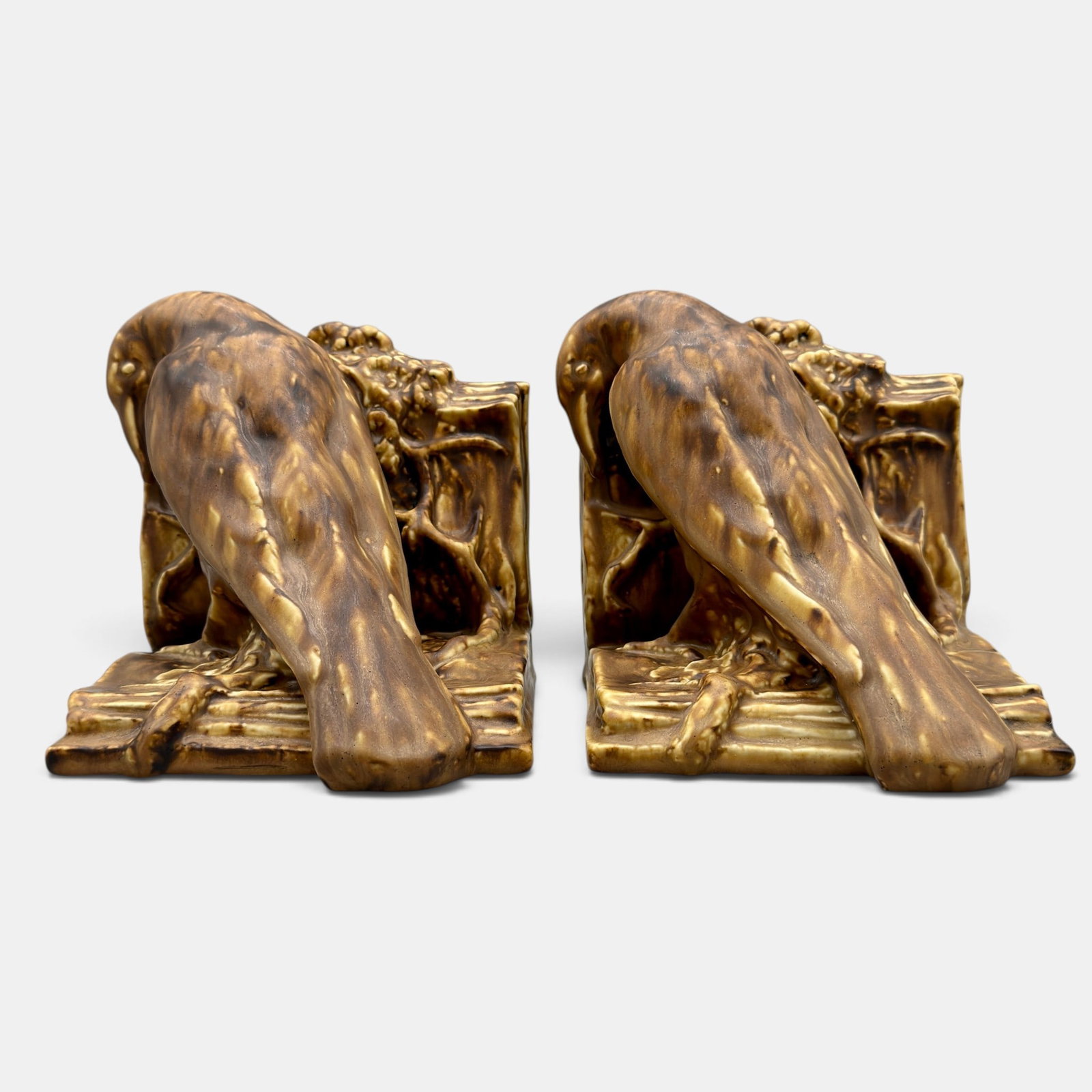 Set of large Rook bookends, Rookwood, 1927. (1 of 5)