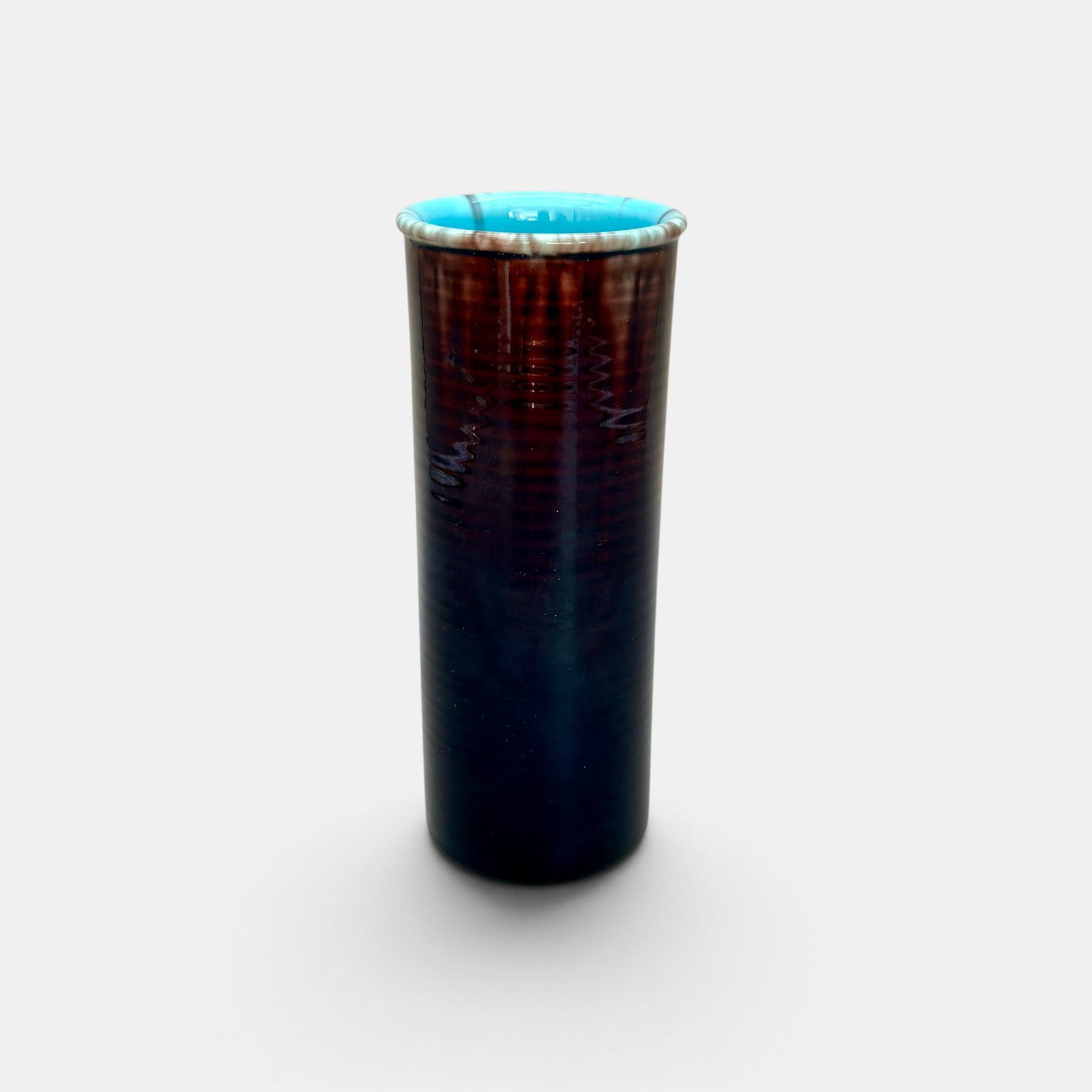 Rookwood Glaze Effect vase, , blue drip over maroon, 1932. (1 of 3)