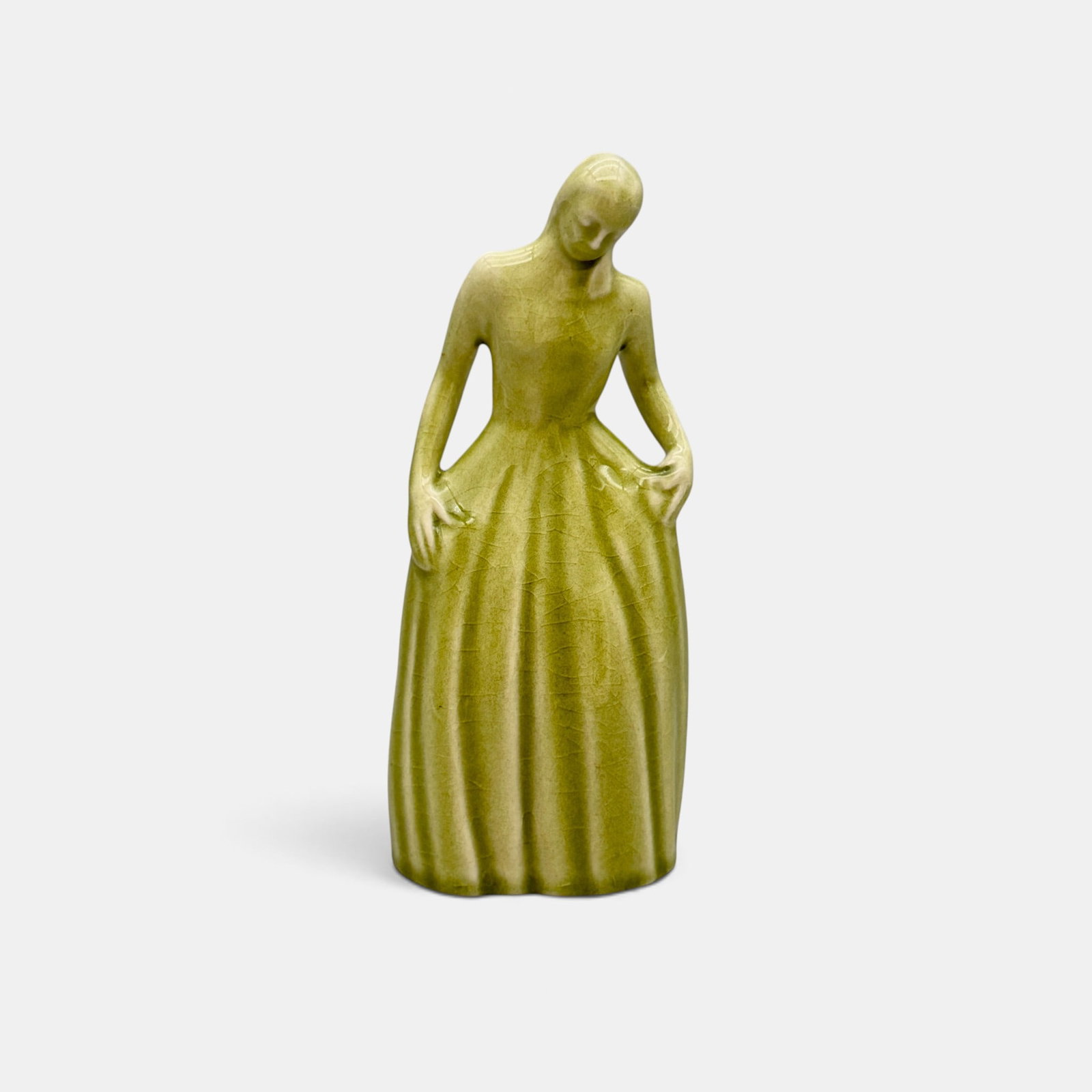 Rookwood Colonial Girl paperweight, circa 1948. (1 of 5)