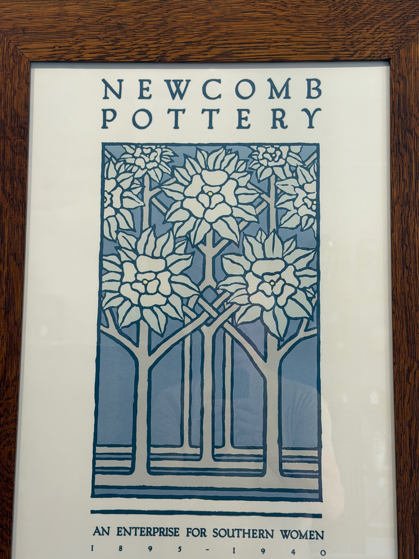 Framed Newcomb Pottery screen print. - 3
