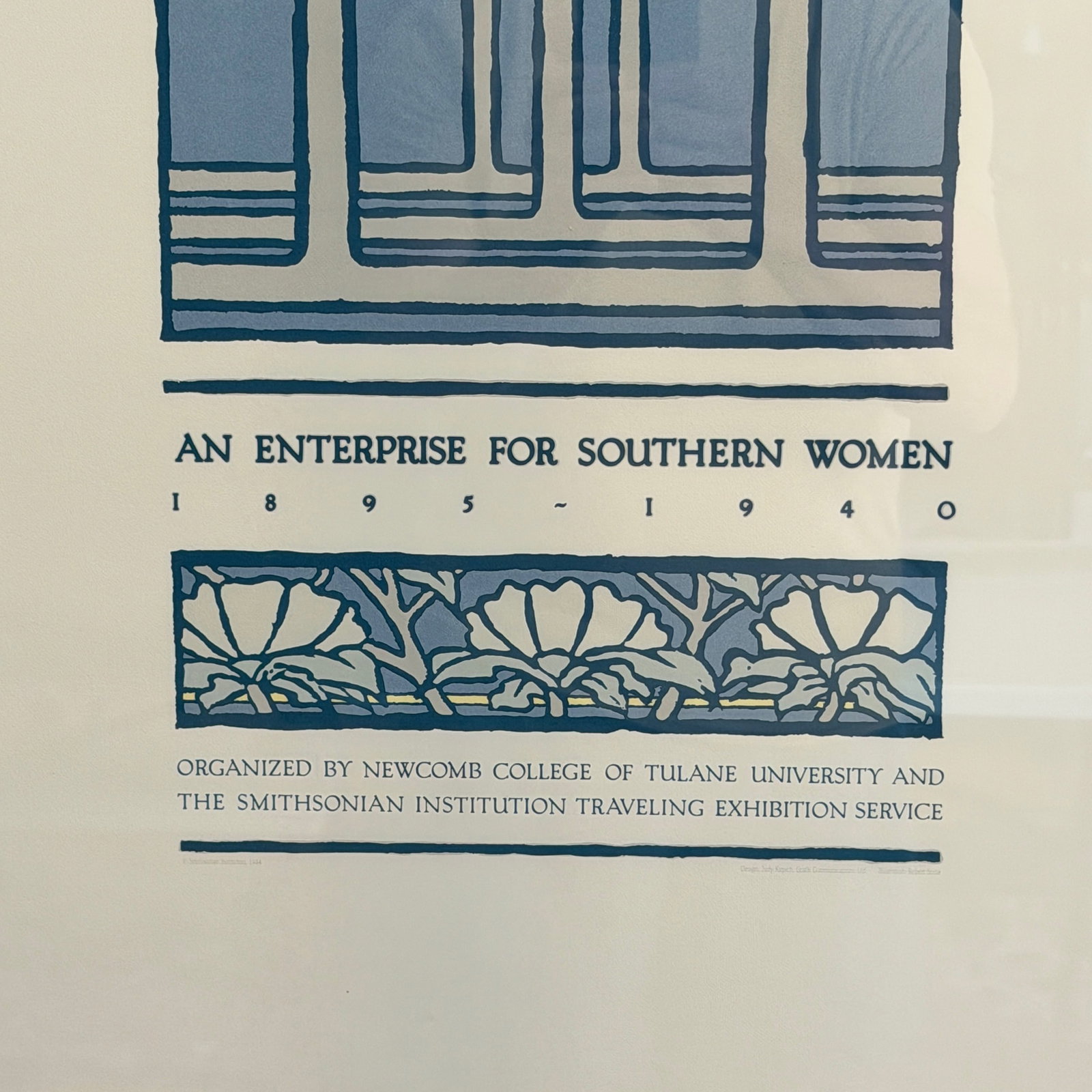 Framed Newcomb Pottery screen print. - 4